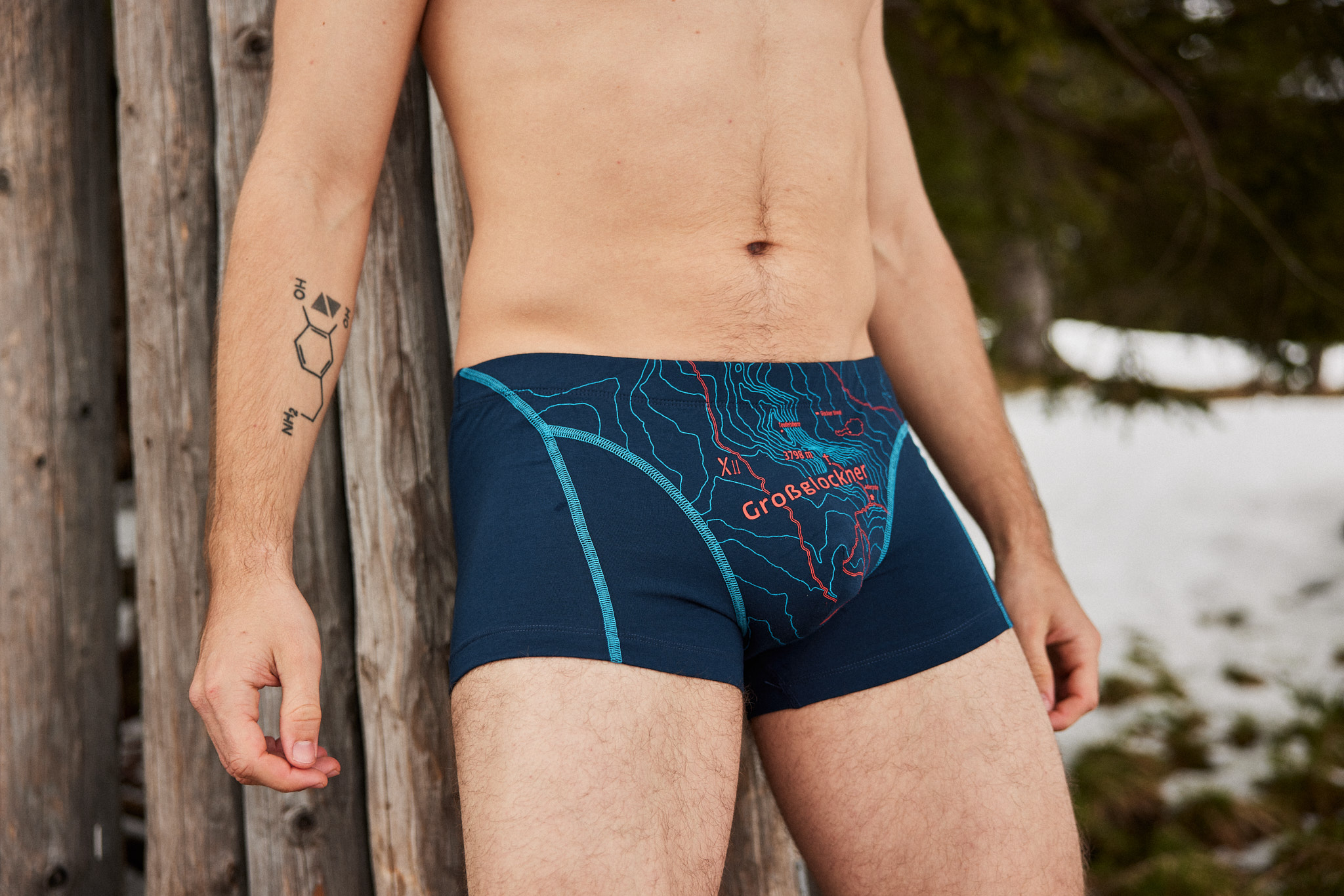 Boxershorts "Großglockner" tiefblau, Herren