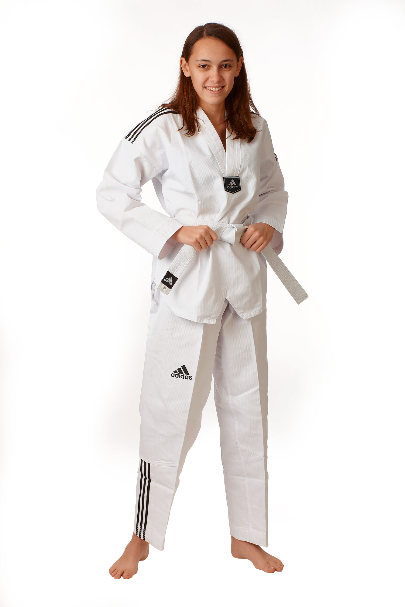 adidas Taekwondoanzug, Adi Club 3 stripes, weißes Revers, ADITCB02