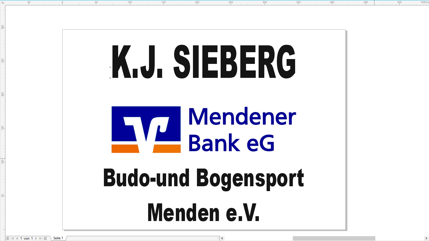 Rückenaufnäher Budo & Bogensport Menden mit Name, Sublimiert