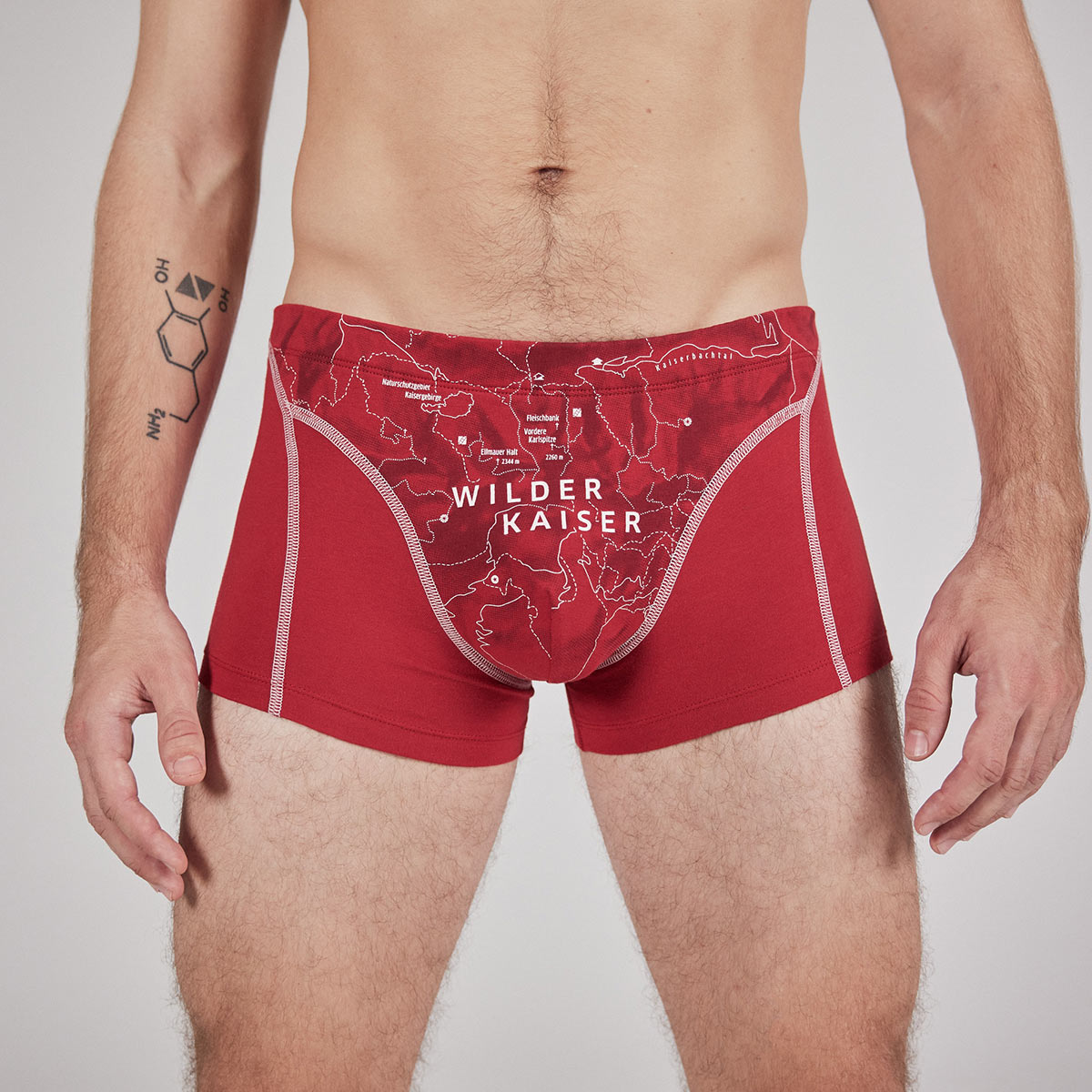 Boxershorts "Wilder Kaiser" karminrot, Herren