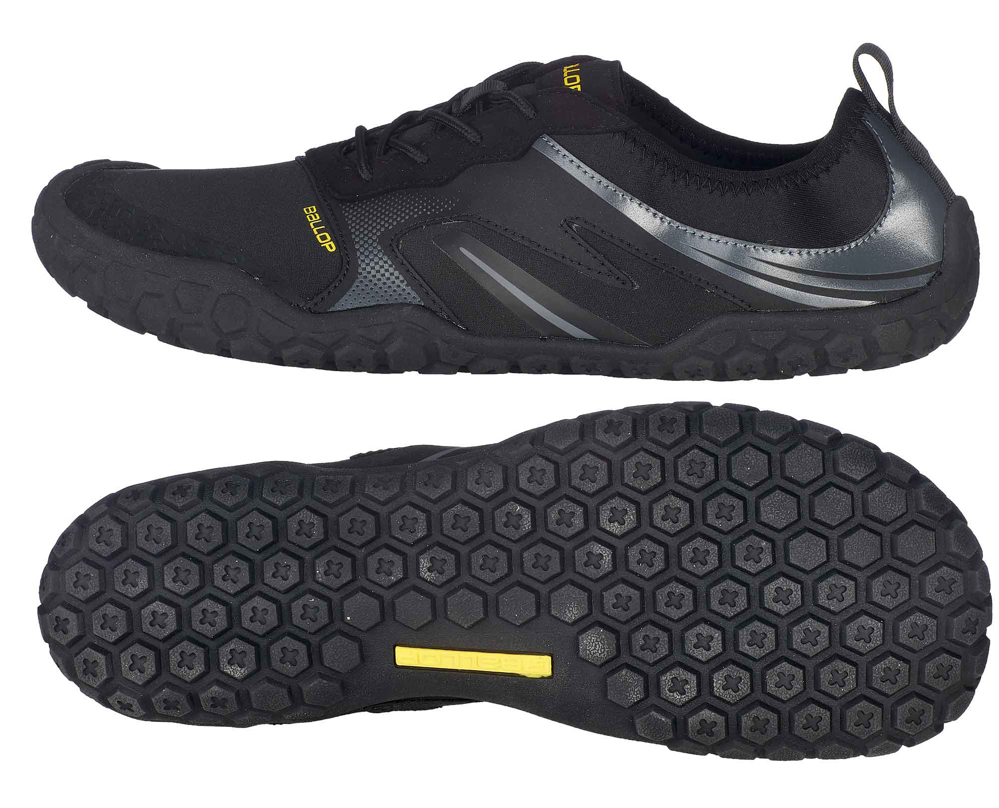 Schuhe, Trail-Schuh, Gummi-Sohle, Schwarz, Obermaterial Mesh/Neopren