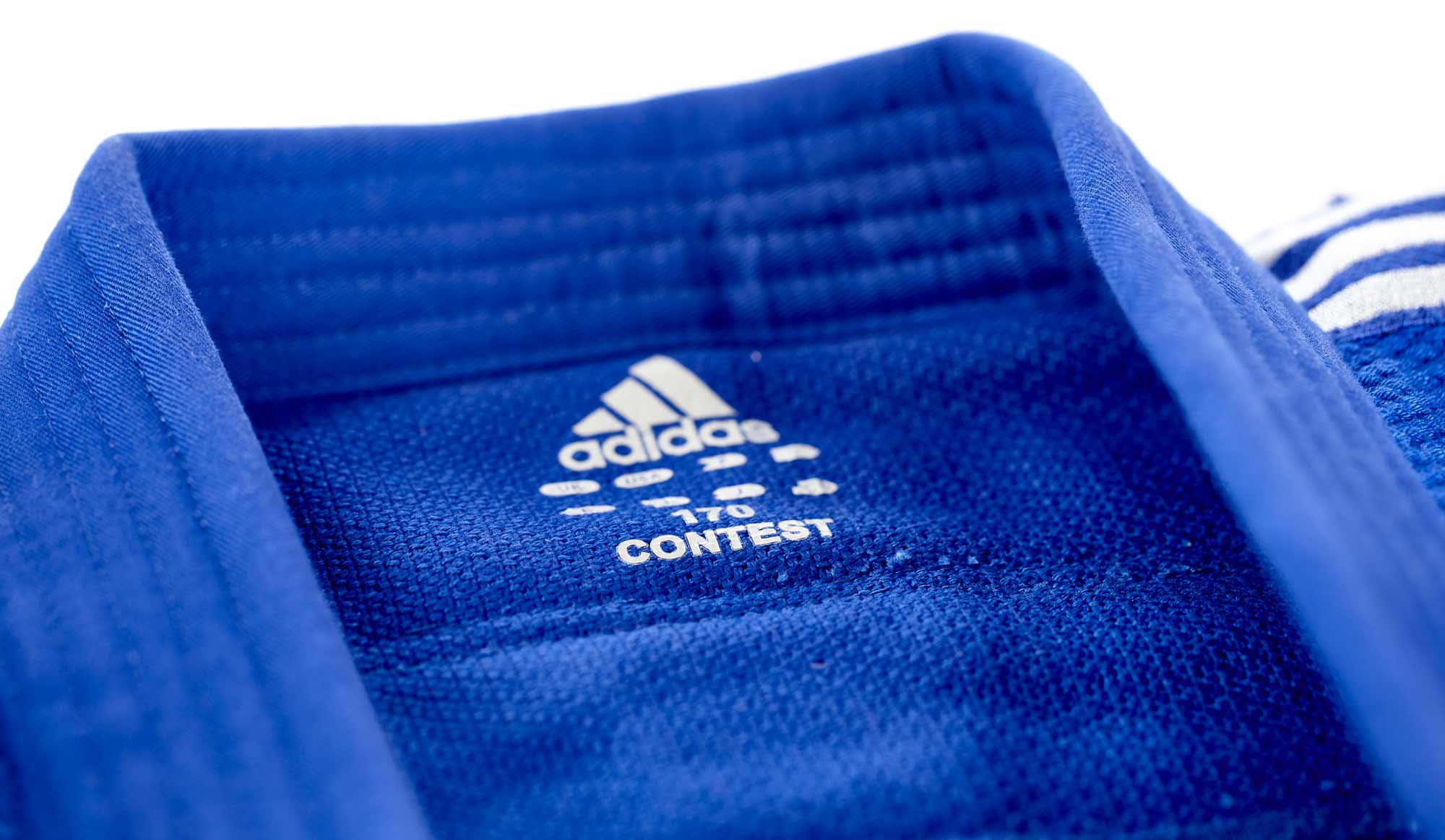 adidas Judo-Anzug Contest blau/silberne Streifen, J650B