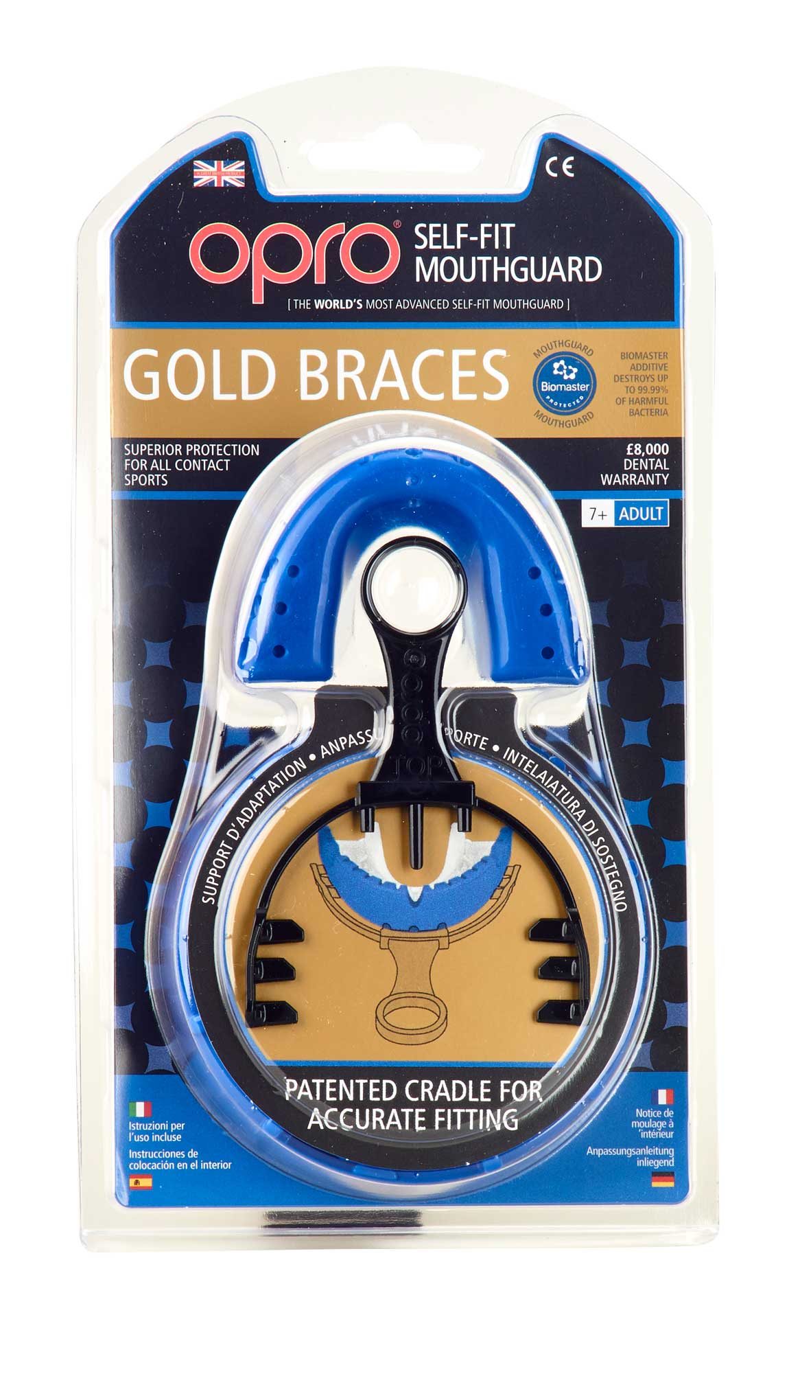 OPRO Zahnschutz Gold Braces Senior blue/pearl