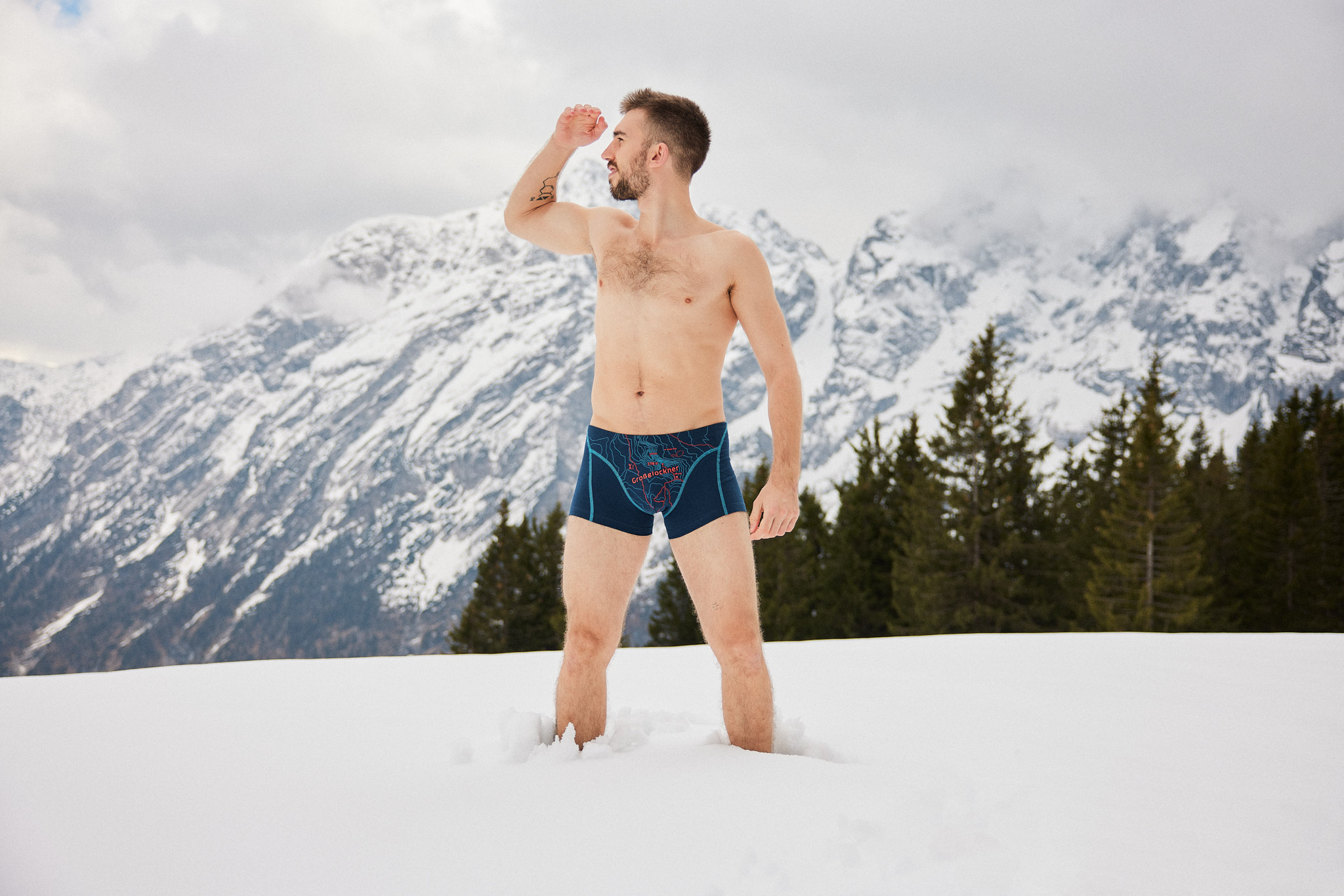 Boxershorts "Großglockner" tiefblau, Herren