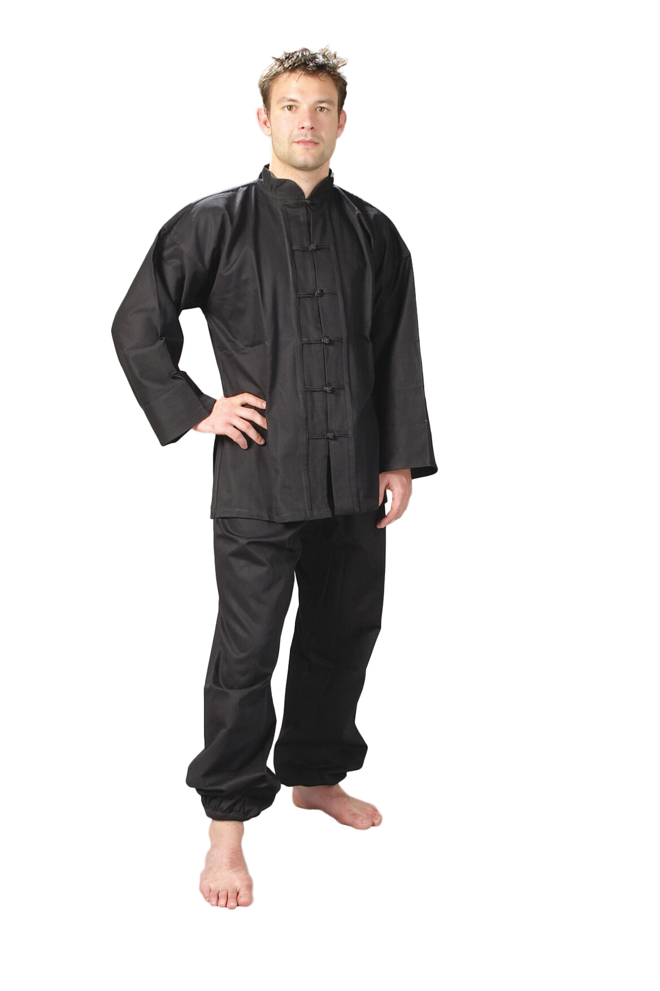 Kung Fu Anzug schwarz, Cotton