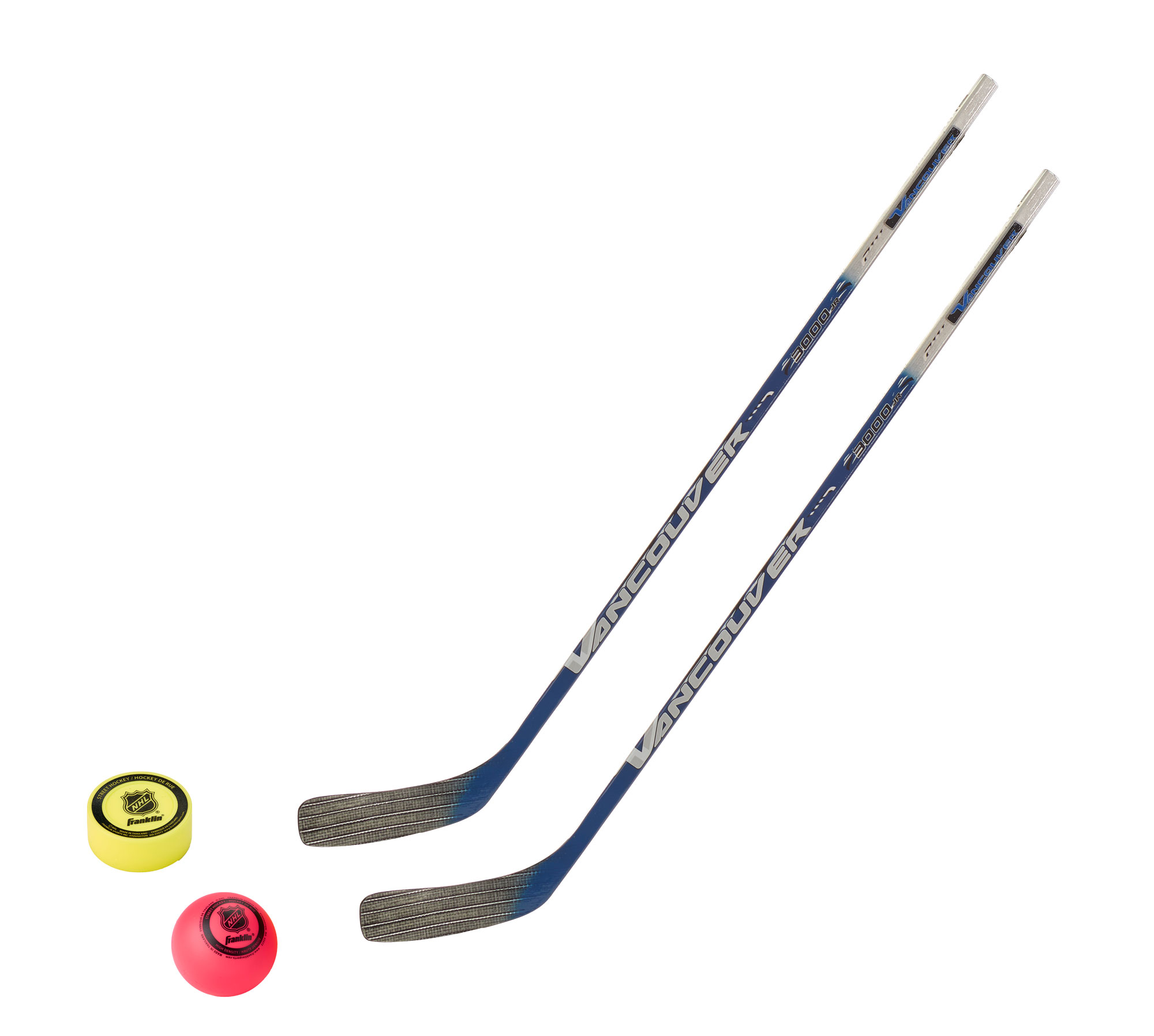 2 x Vancouver Streethockeyschläger ABS 3000 Junior + Ball & Puck