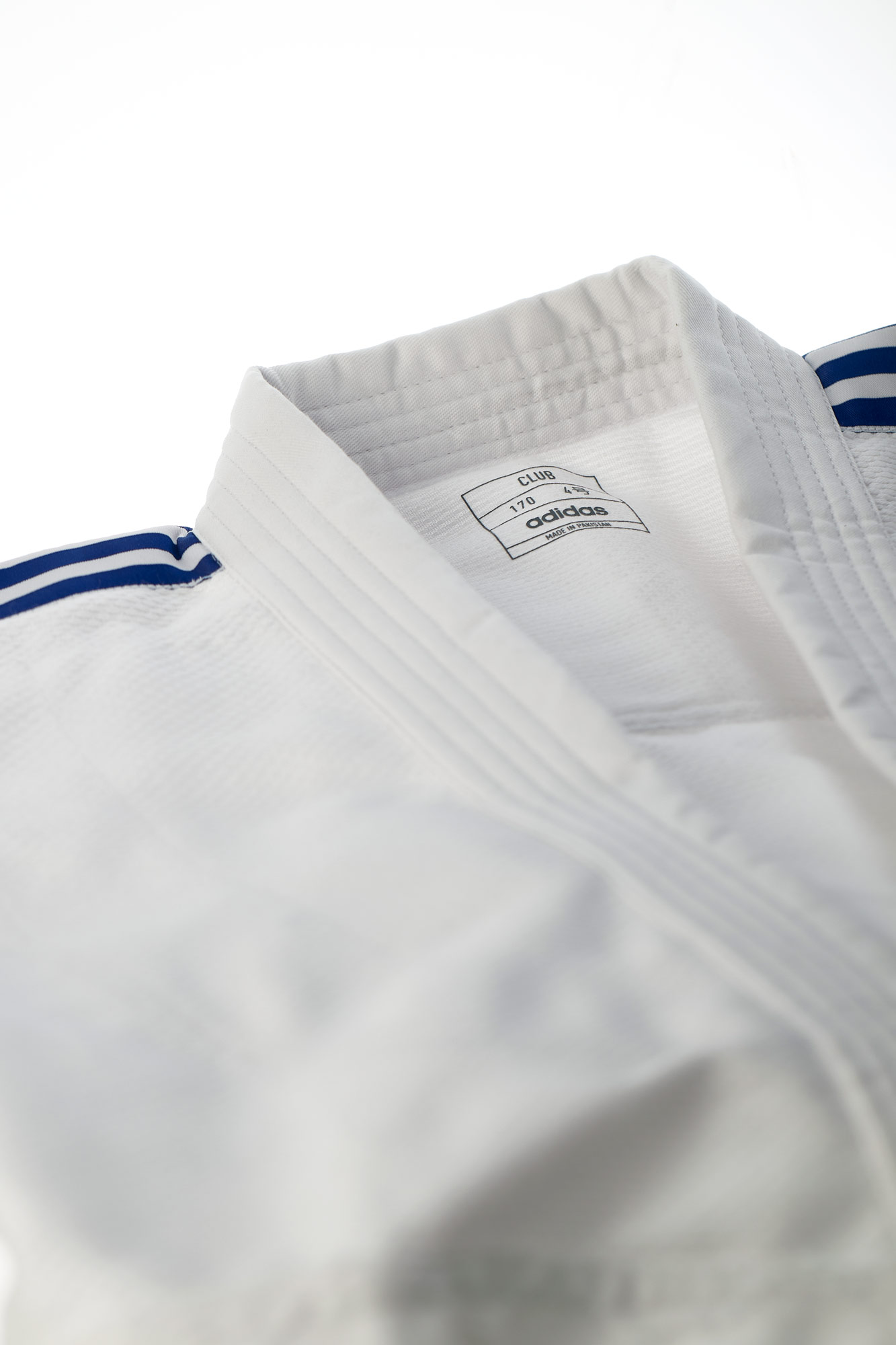 adidas Judo-Anzug Club weiß/blaue Streifen, J350