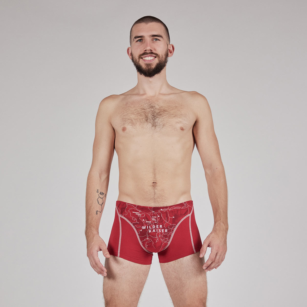 Boxershorts "Wilder Kaiser" karminrot, Herren