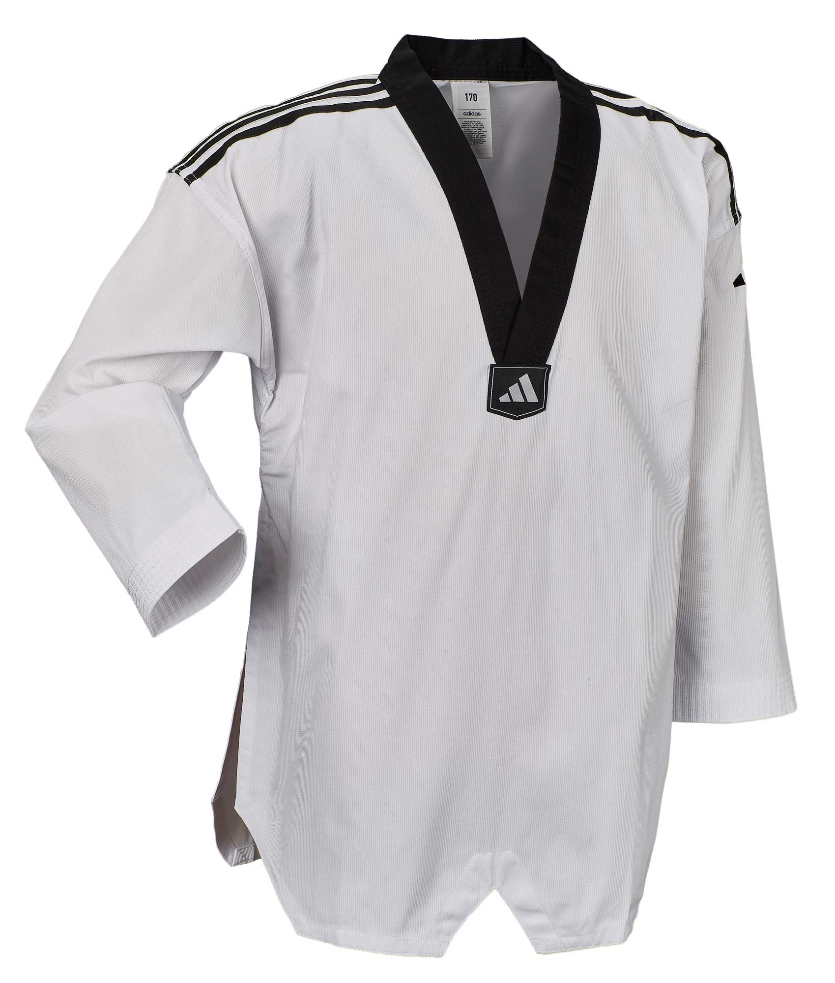 adidas Taekwondoanzug, Adi Club 3 stripes, schwarzes Revers, ADITCB02 adidas Taekwondoanzug, Adi Club 3 stripes, schwarzes Revers, ADITCB02