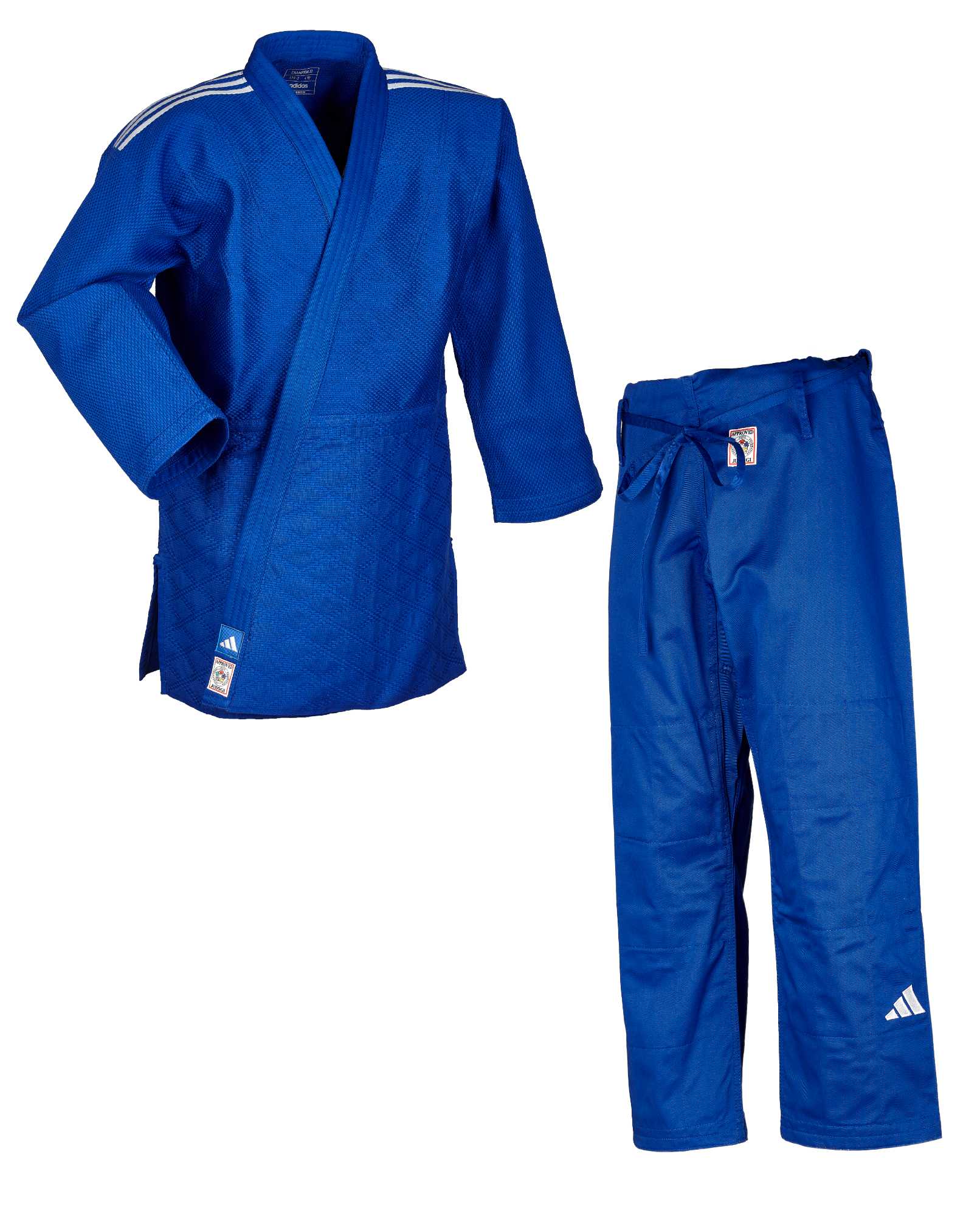 adidas Judoanzug CHAMPION III IJF - Model 2 JIJFB blau/weiße Streifen