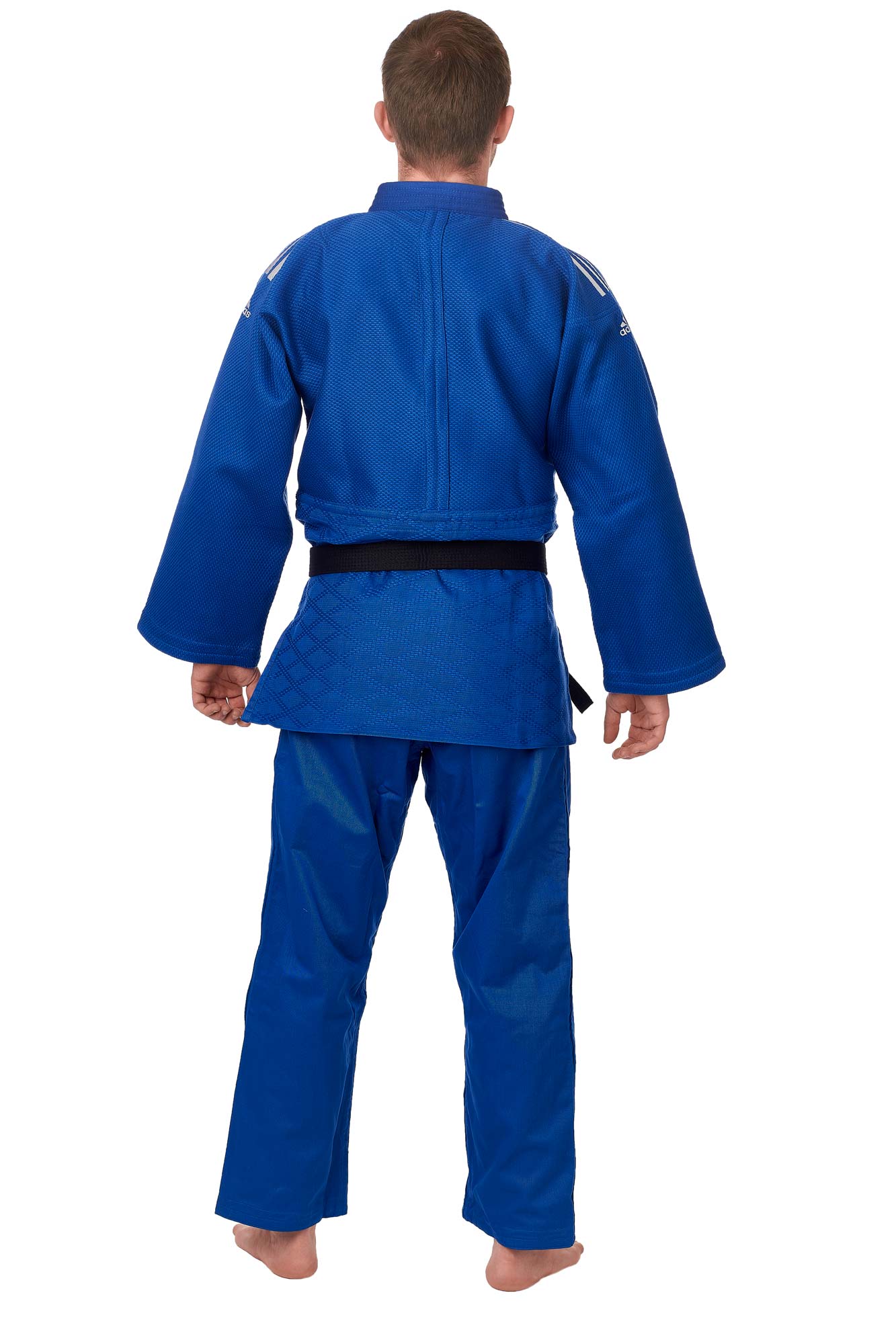 adidas Judoanzug CHAMPION II IJF, blau/weiße Streifen, JIJFB