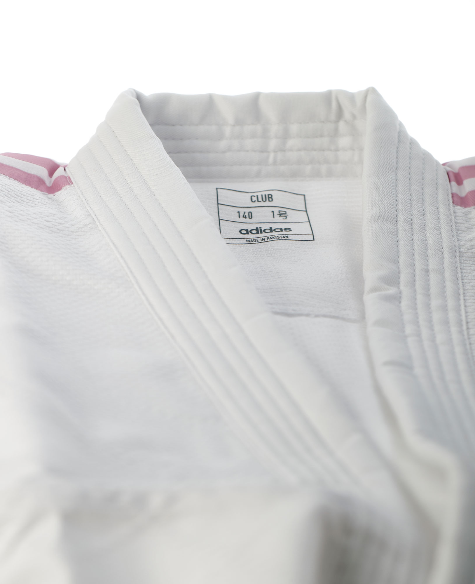 adidas Judo-Anzug Club weiß/pinke Streifen, J350