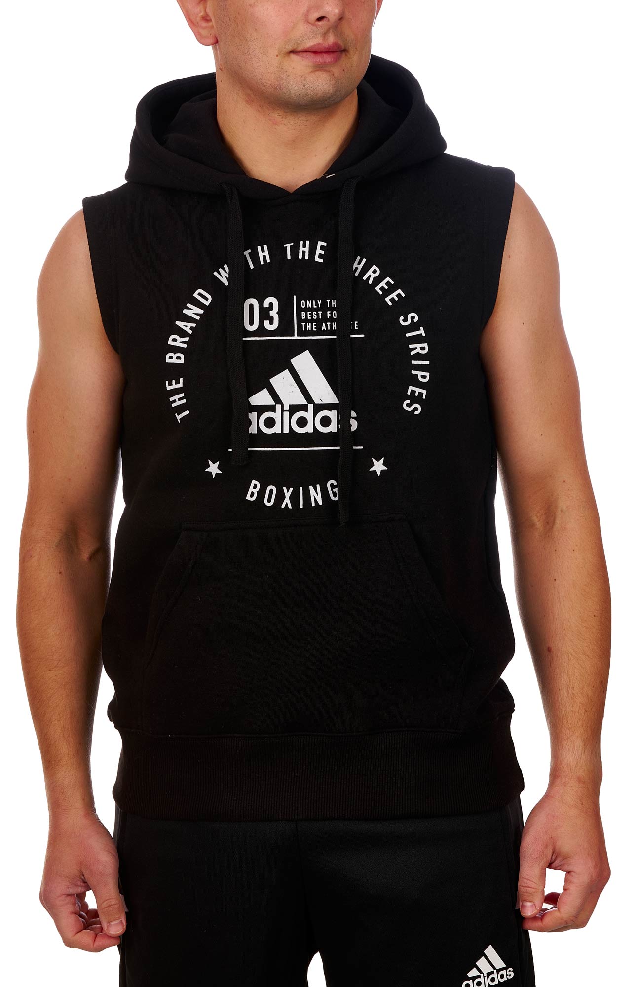 adidas Community Sleeveless Hoody BOXING black/white, adiCL05B