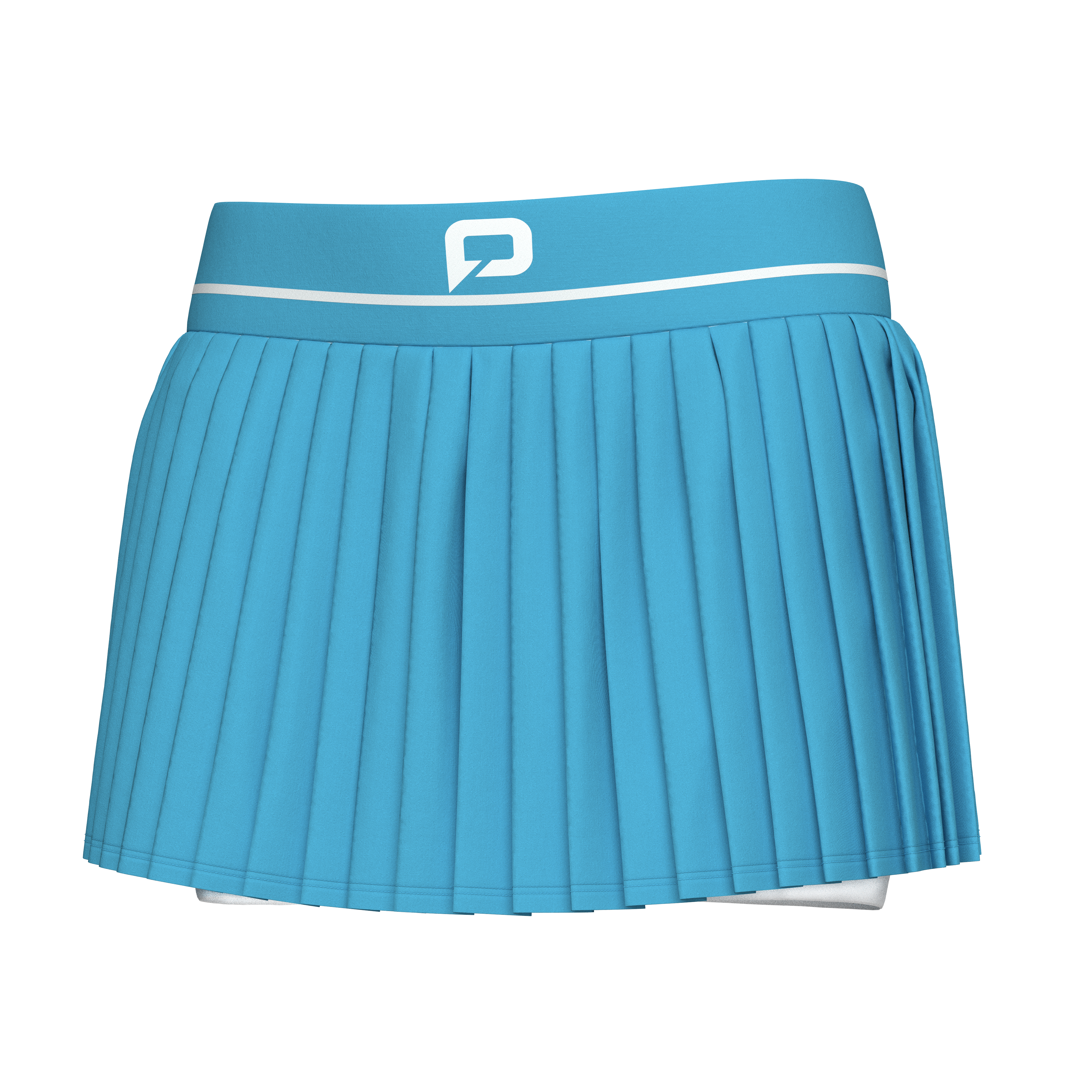 Pallap Faltenskort für Damen, Cyan blue/white