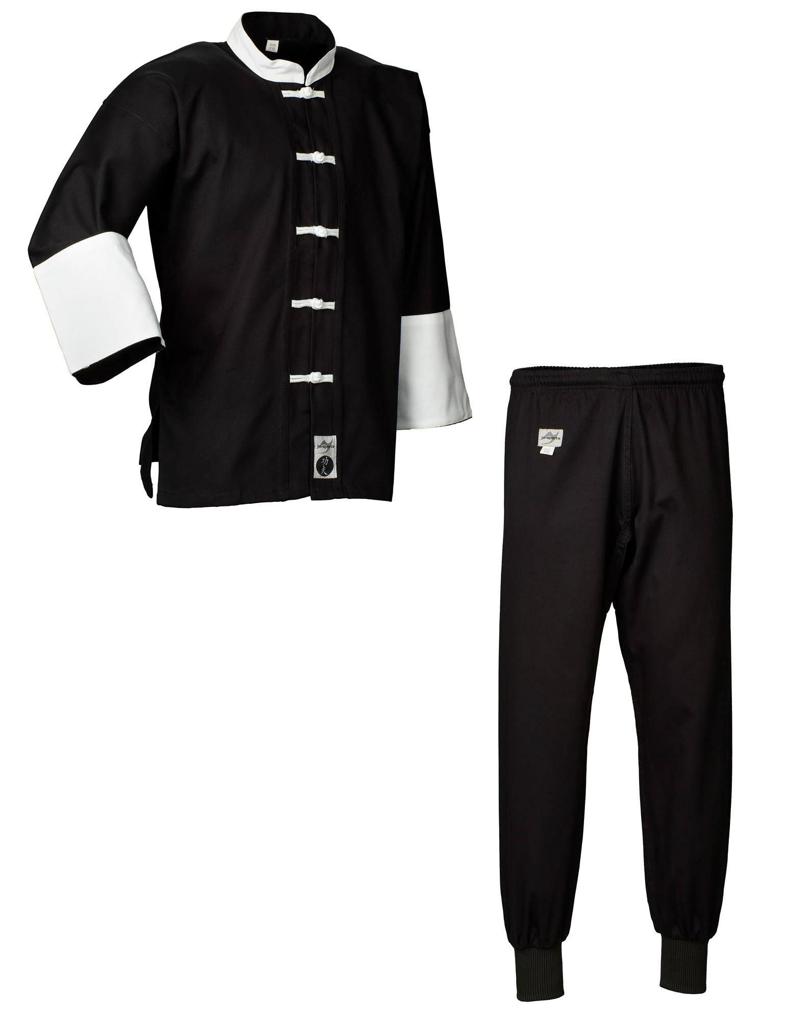 Kung Fu Anzug schwarz/weiß, Cotton