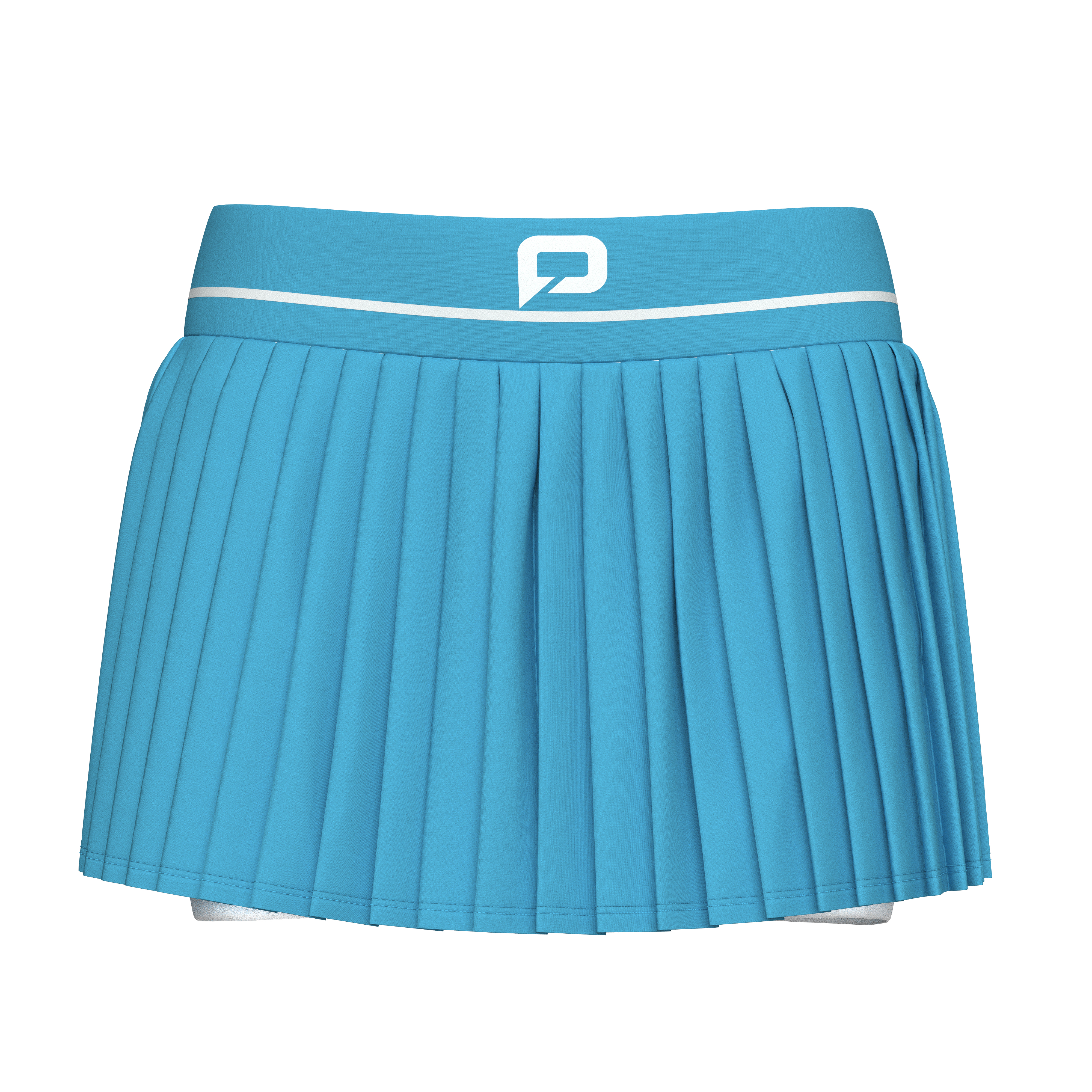 Pallap Faltenskort für Damen, Cyan blue/white