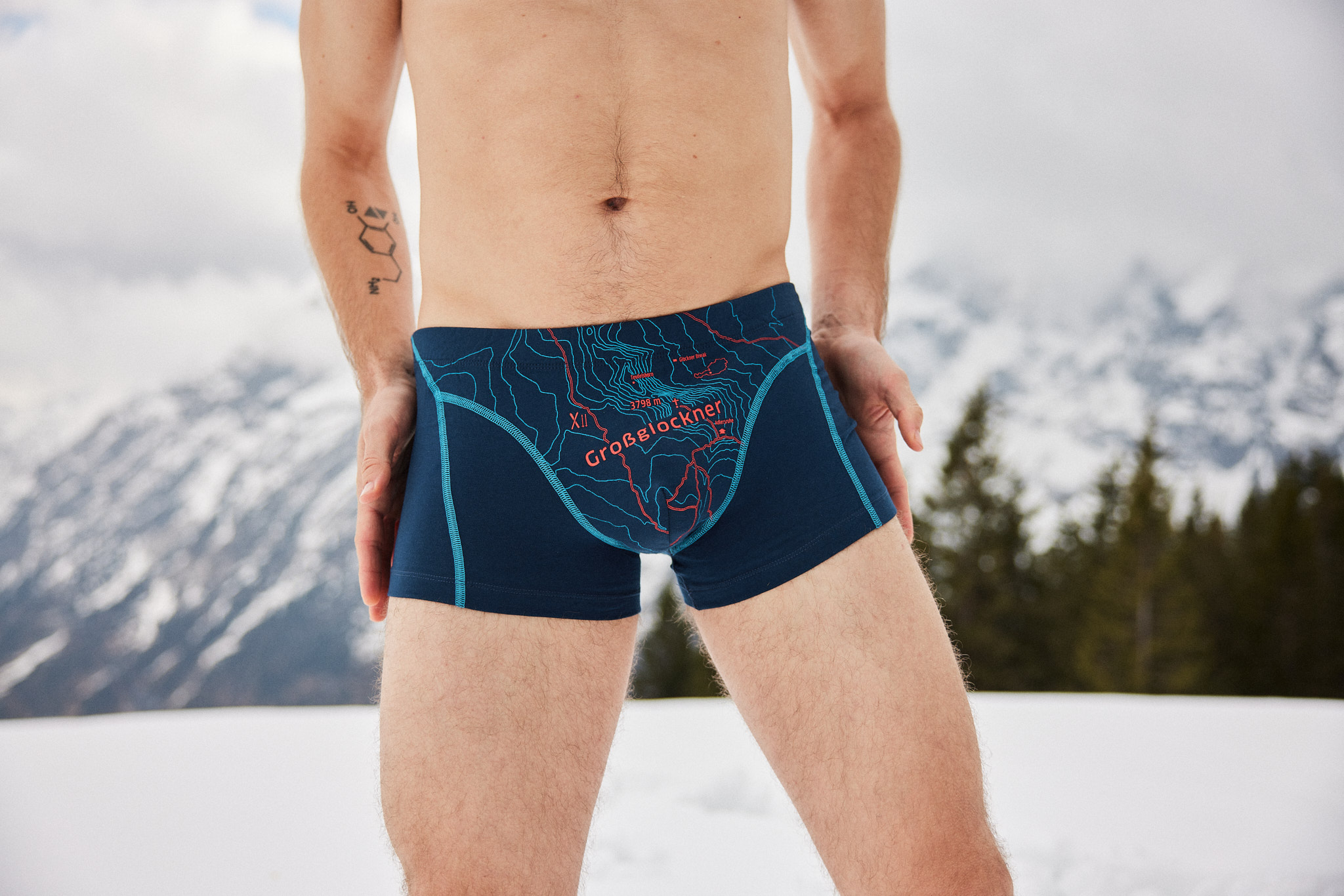 Boxershorts "Großglockner" tiefblau, Herren