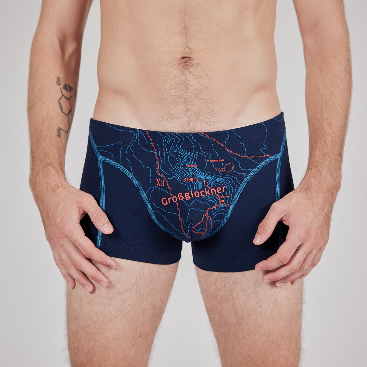 Boxershorts "Großglockner" tiefblau, Herren