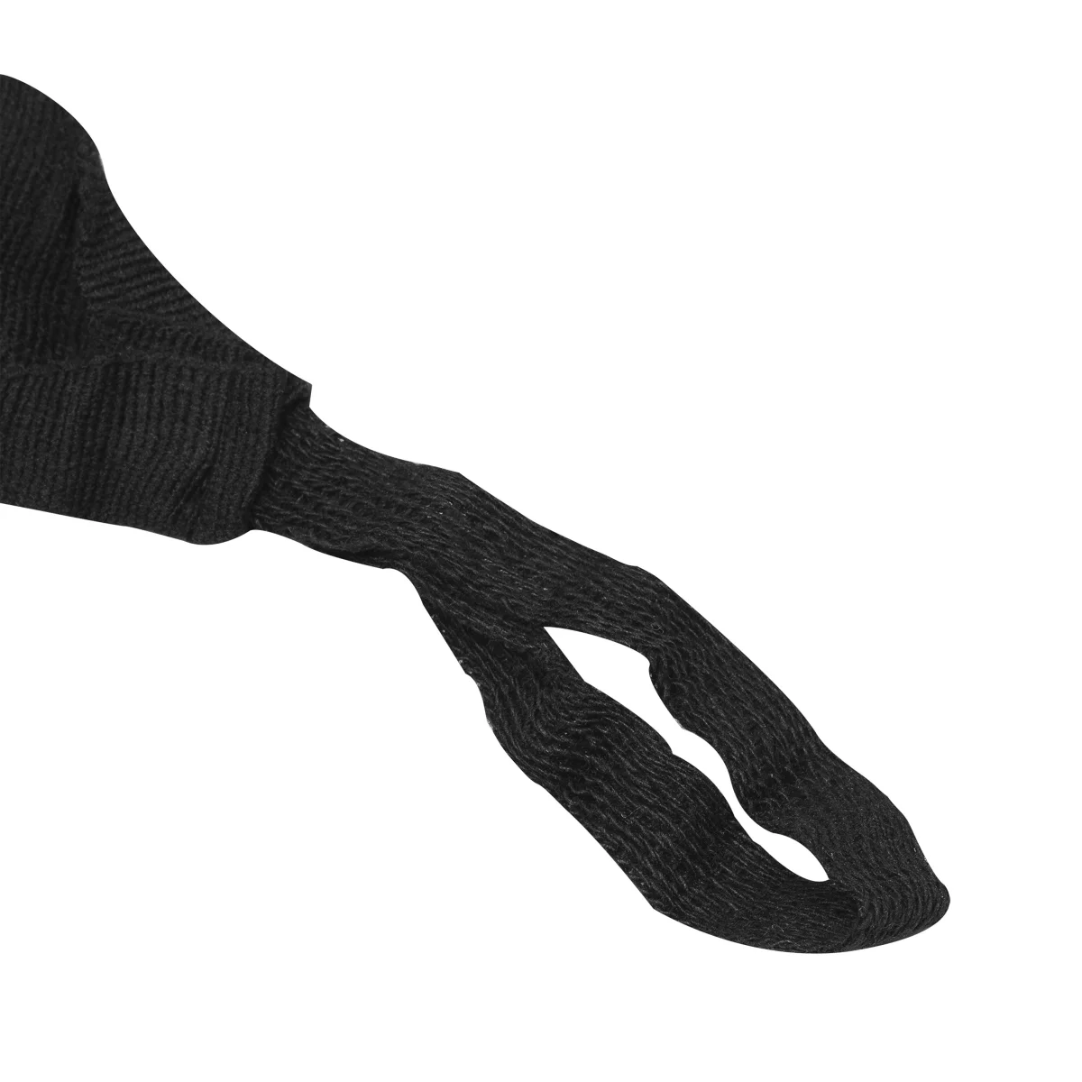 handschuh, fingerlos, schwarz, geknüpft, texturiert