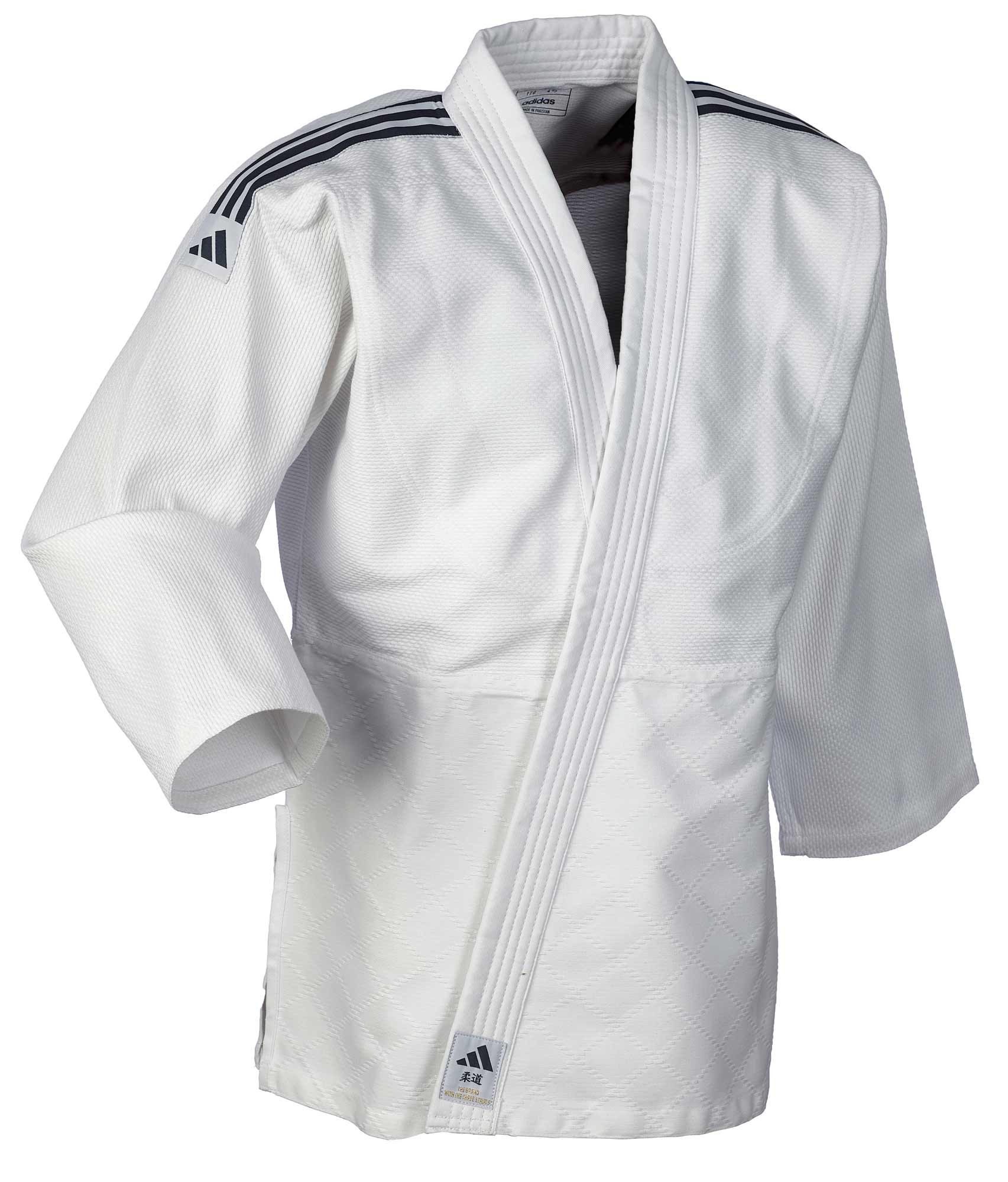 adidas Judo-Anzug Club weiß/schwarze Streifen, J350