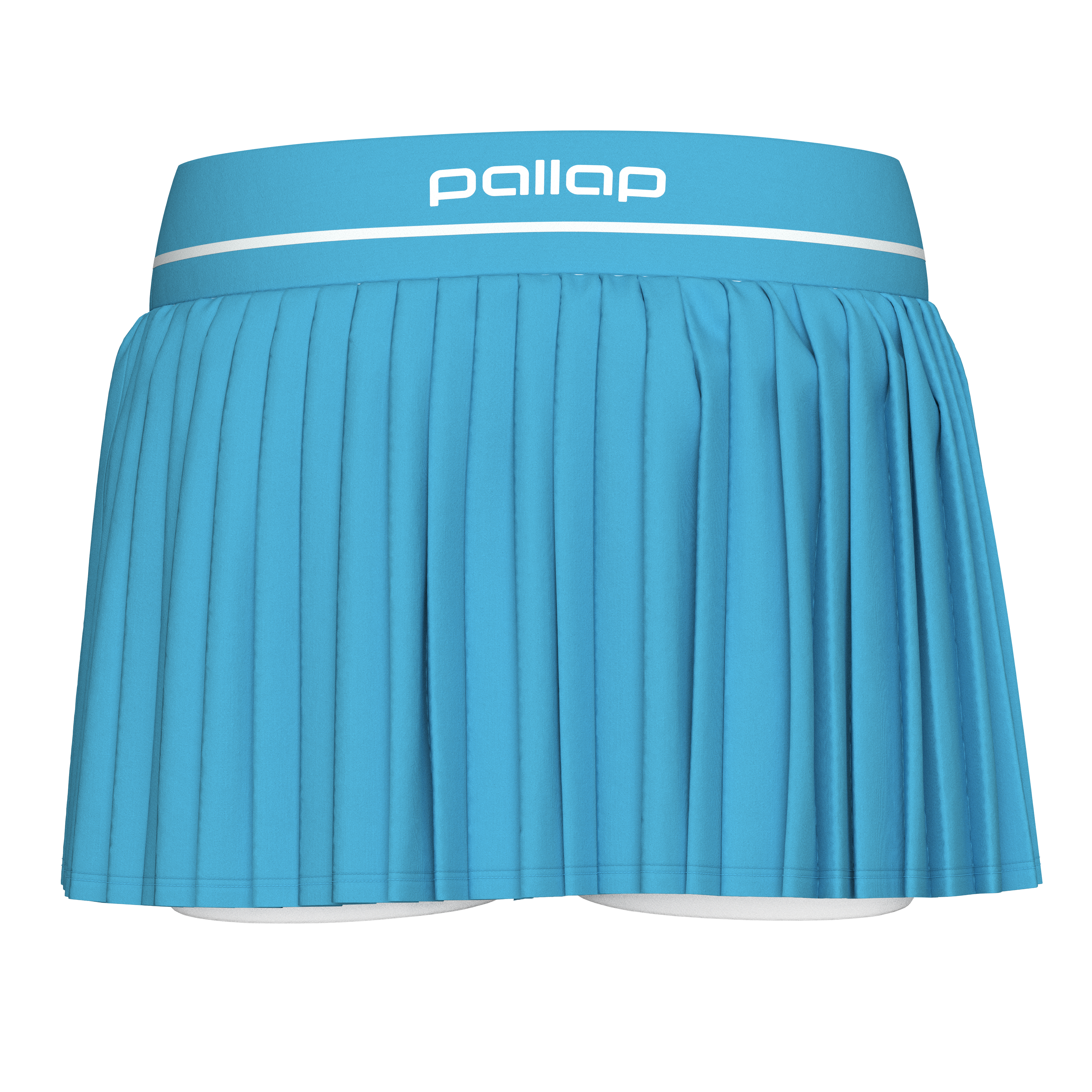 Pallap Faltenskort für Damen, Cyan blue/white