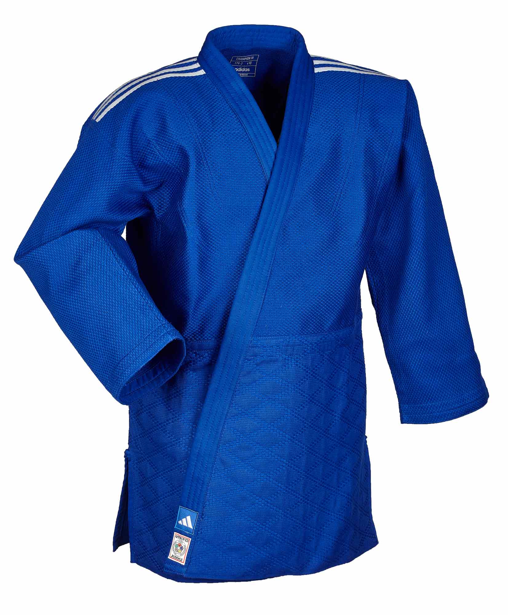 adidas Judoanzug CHAMPION III IJF - Model 2 JIJFB blau/weiße Streifen