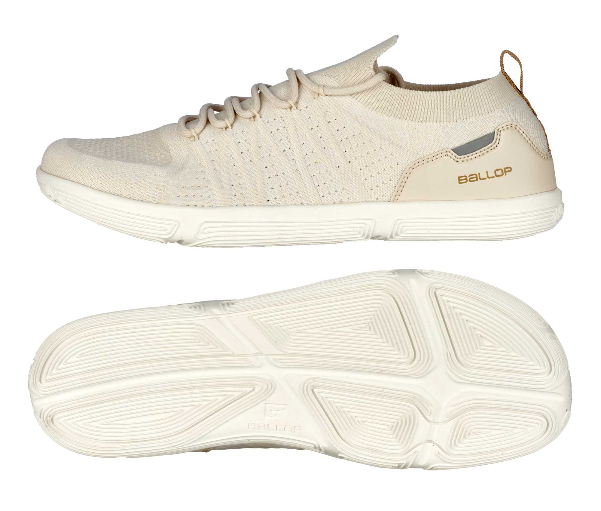 Sneaker, Knöchelhoch, Beige, Schnürschuh, Gummi-Sohle