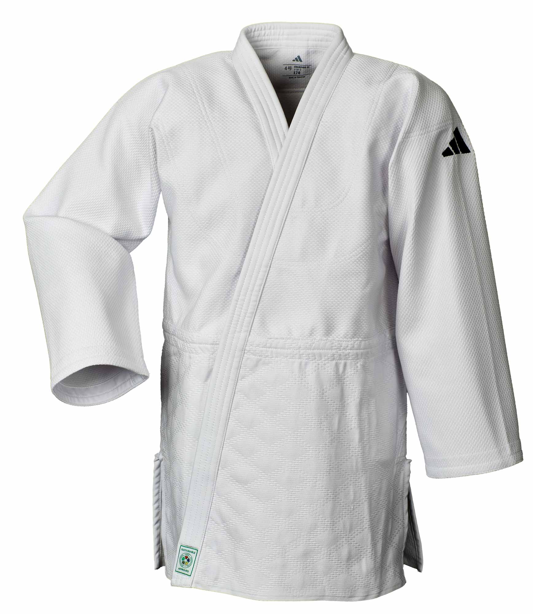 Judo-Anzug, Judo Gi, Weiß, Gewebe-Textur, Adidas-Logo