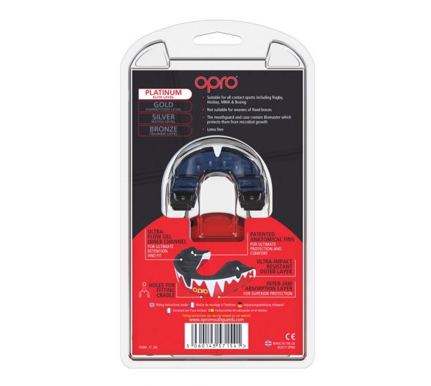 OPRO Zahnschutz Platinum Senior "Fangz" red