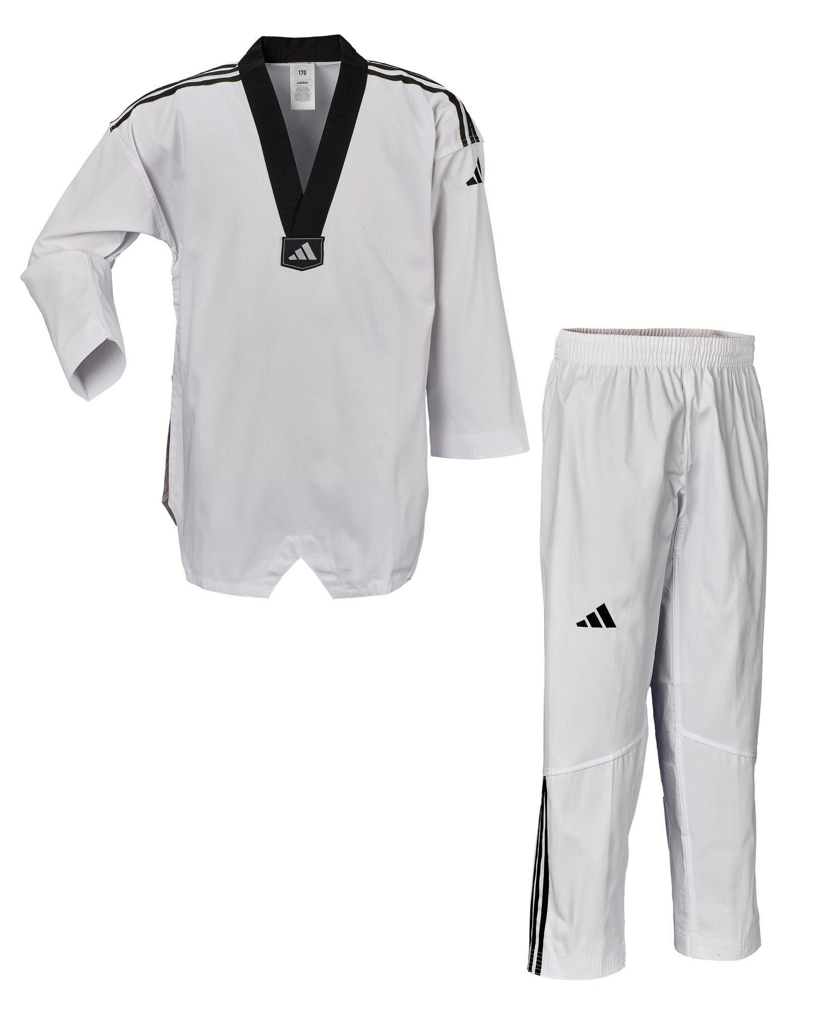 adidas Taekwondoanzug, Adi Club 3 stripes, schwarzes Revers, ADITCB02 adidas Taekwondoanzug, Adi Club 3 stripes, schwarzes Revers, ADITCB02