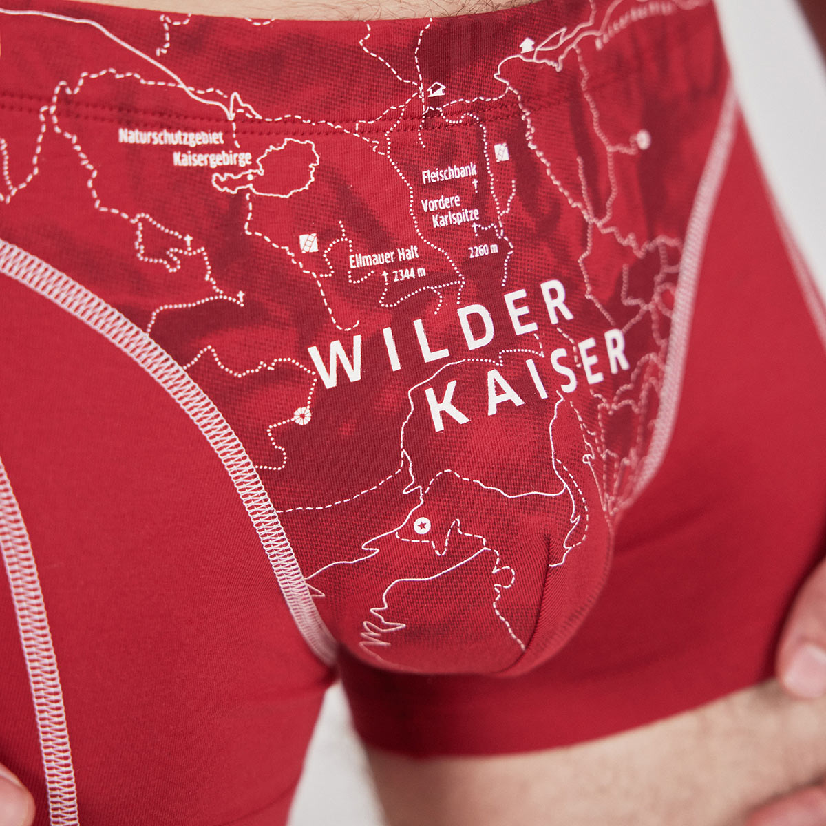 Boxershorts "Wilder Kaiser" karminrot, Herren