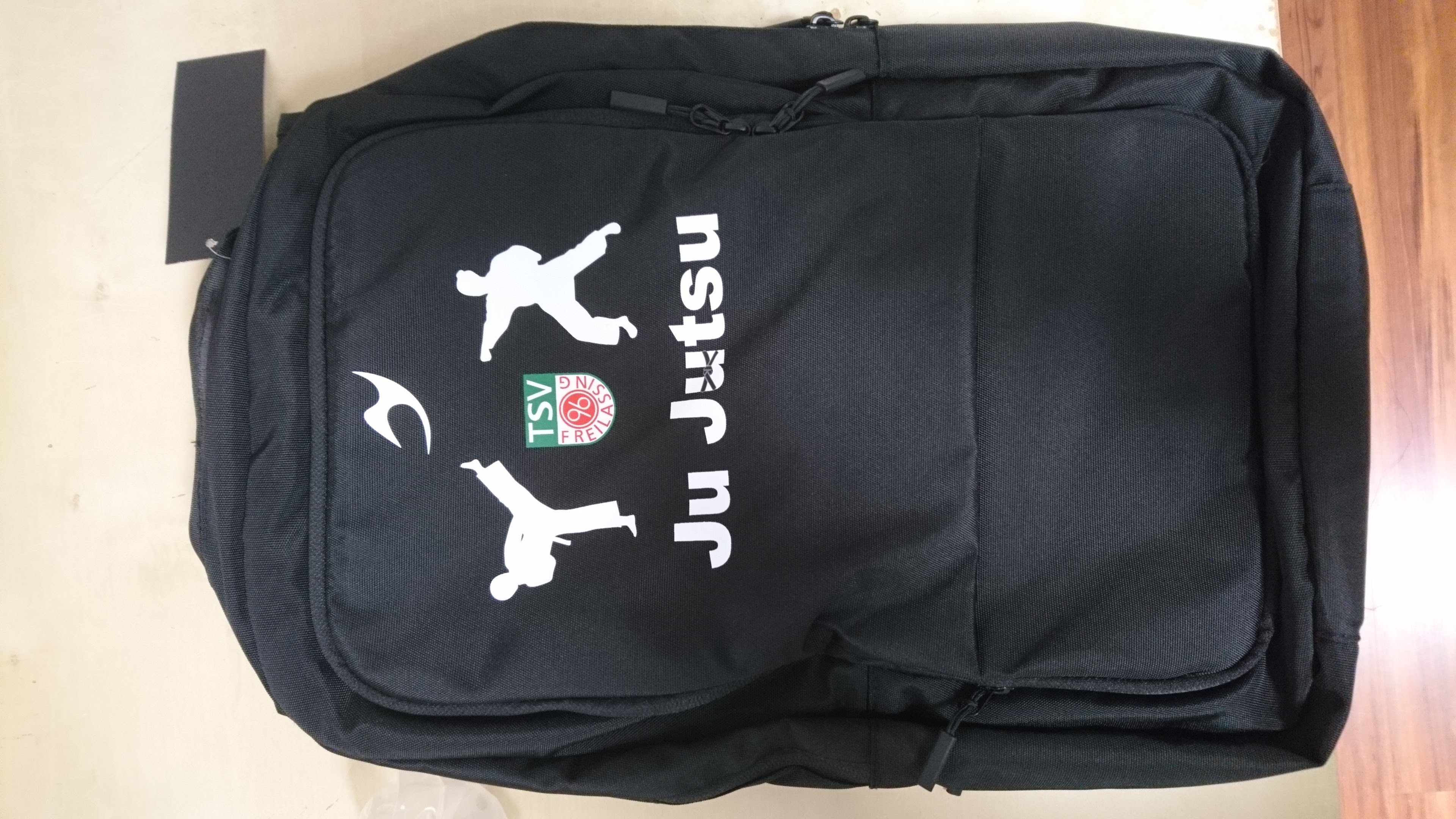Logodruck TSV Freilassing Ju-Jutsu auf Rucksack