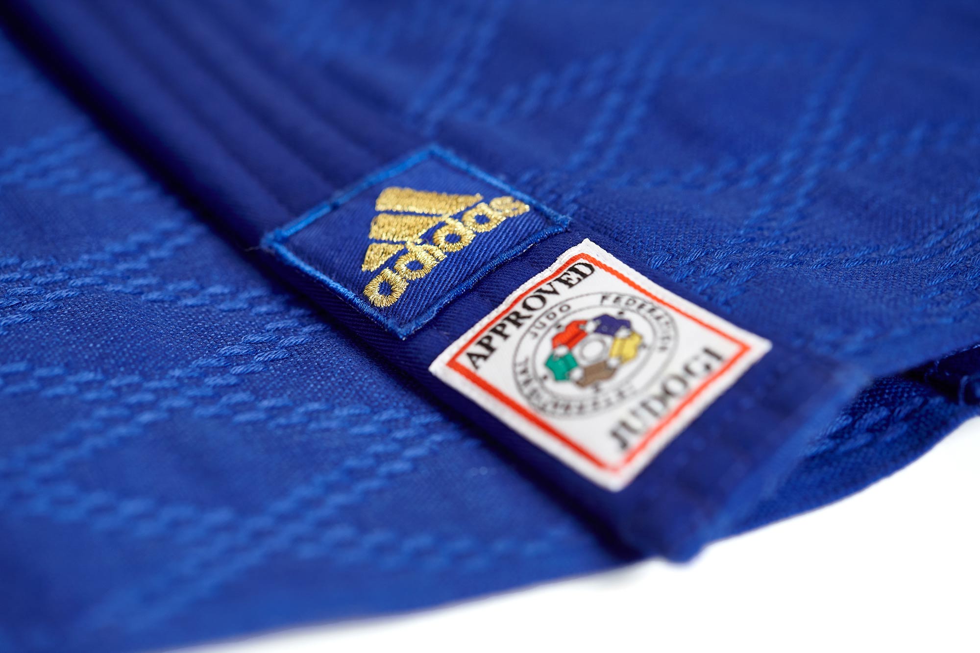 adidas Judoanzug CHAMPION II IJF, blau/goldene Streifen, JIJF