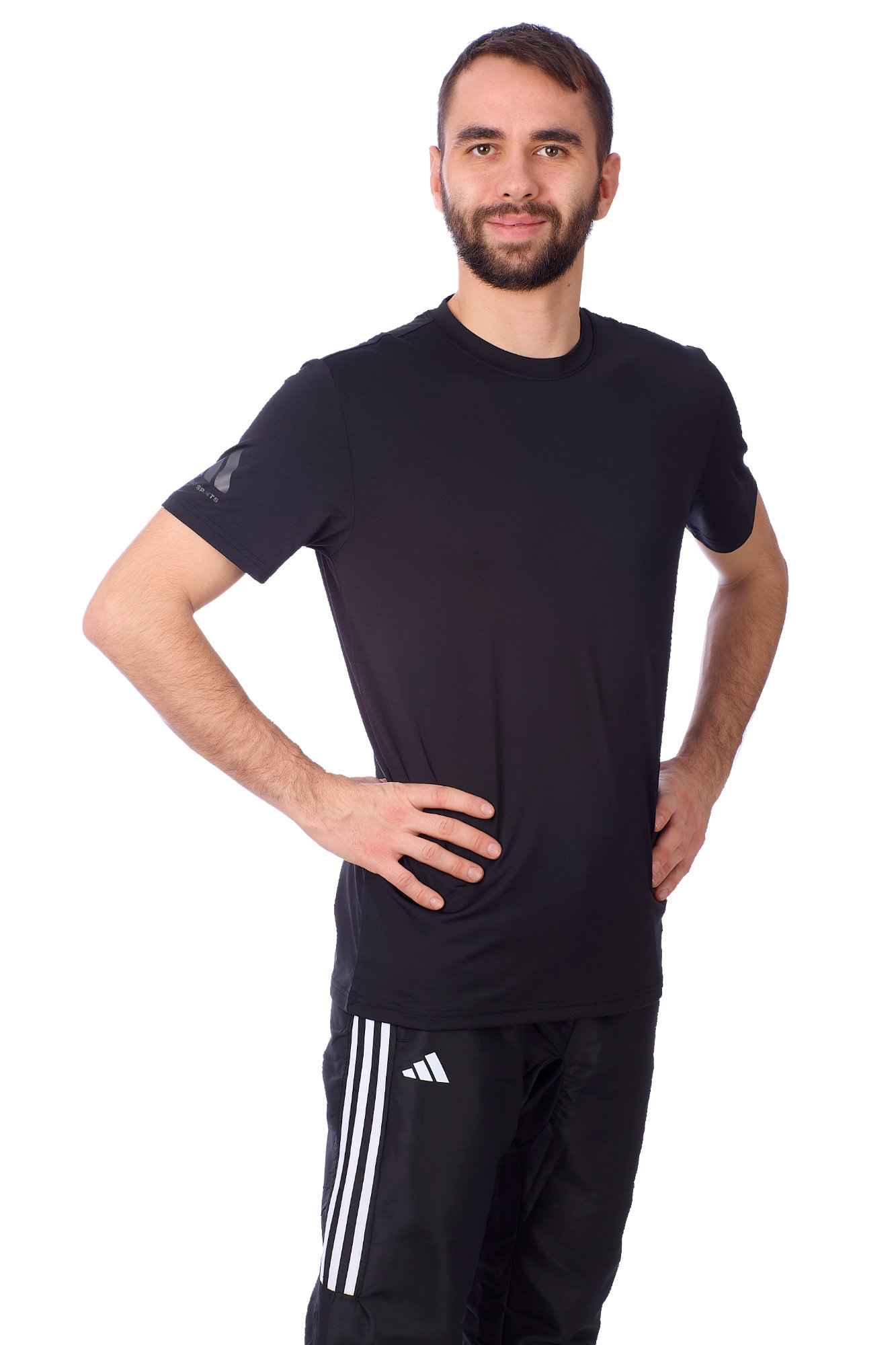 adidas Promo-T-Shirt light schwarz/grau, adiTSG2V2CS