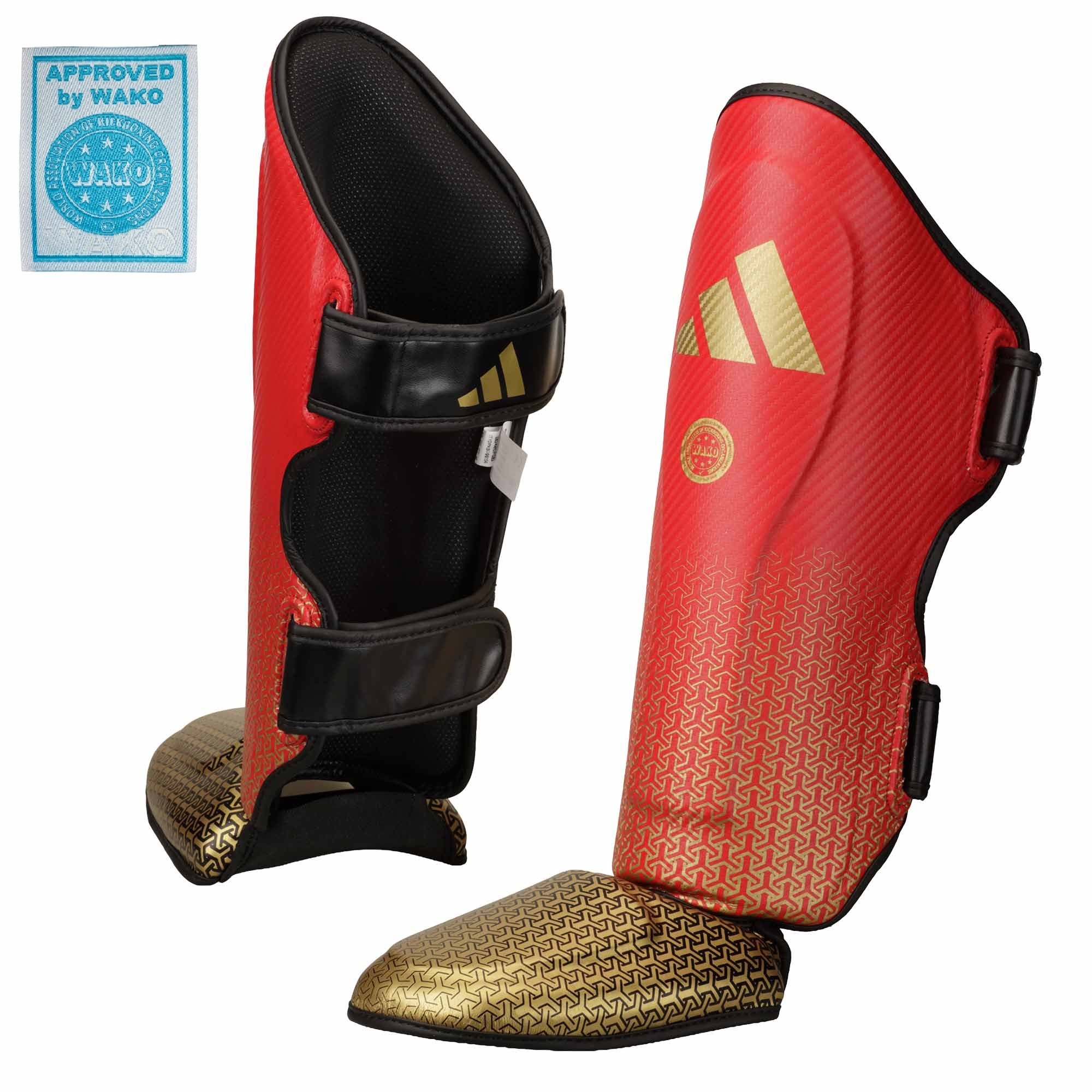 adidas Pro Kickboxing Schienbein-Spannschutz red/gold, adiKBSI300