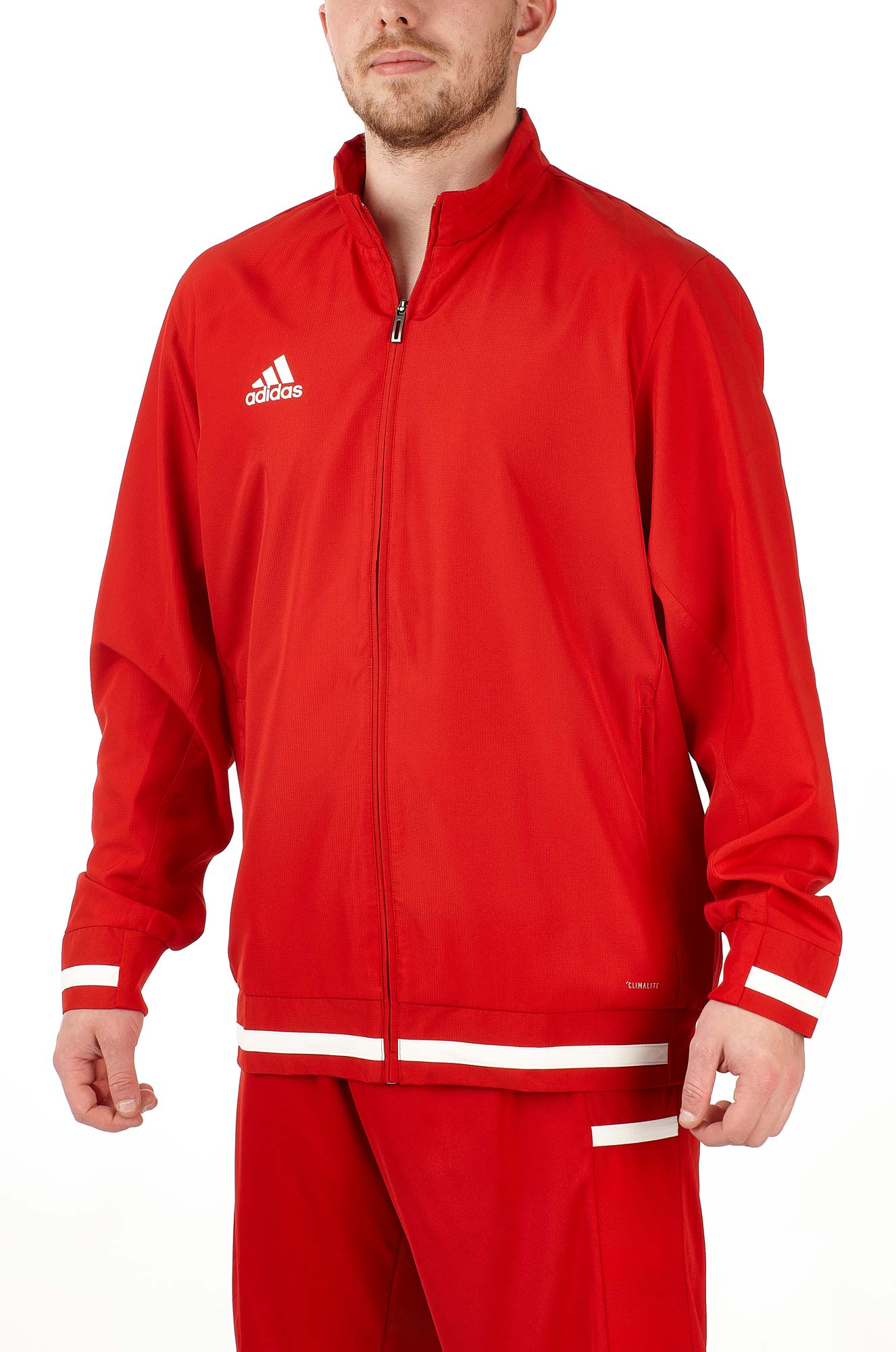 adidas T19 Woven Jacket Männer rot/weiß, DX7344