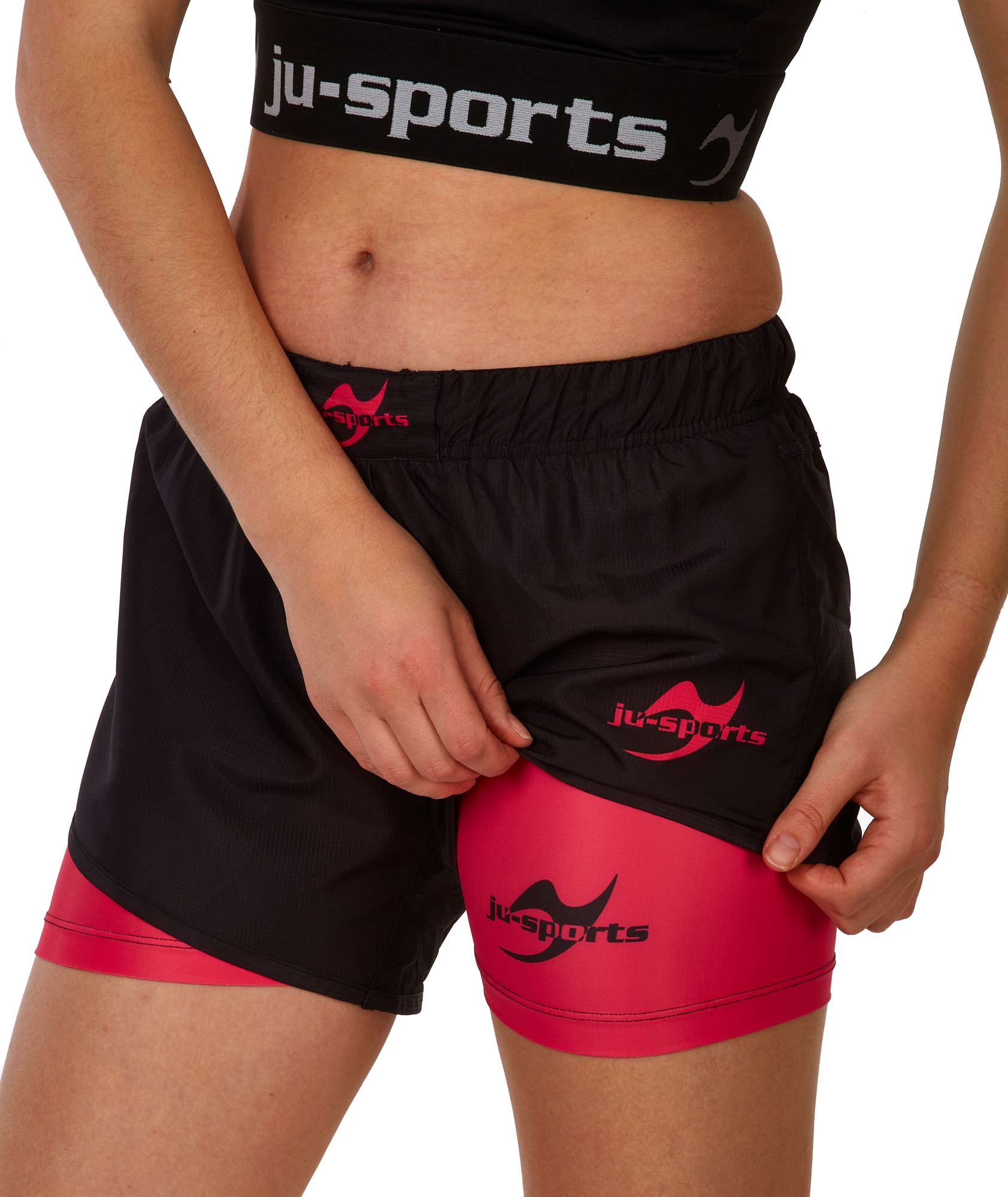 Grappling shorts double lady black/pink