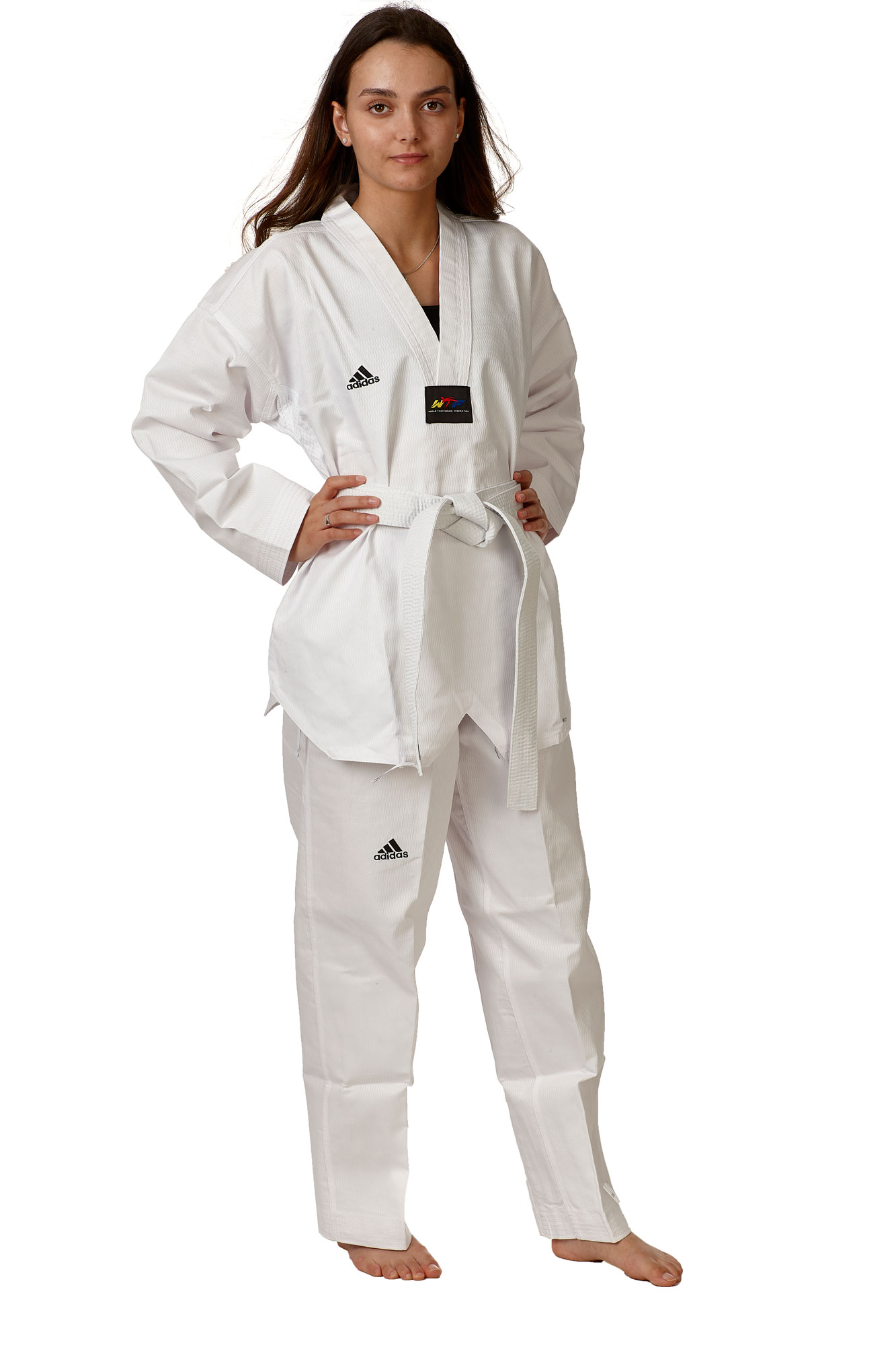 adichamp III,weißes Revers Taekwondoanzug, ADITCH03