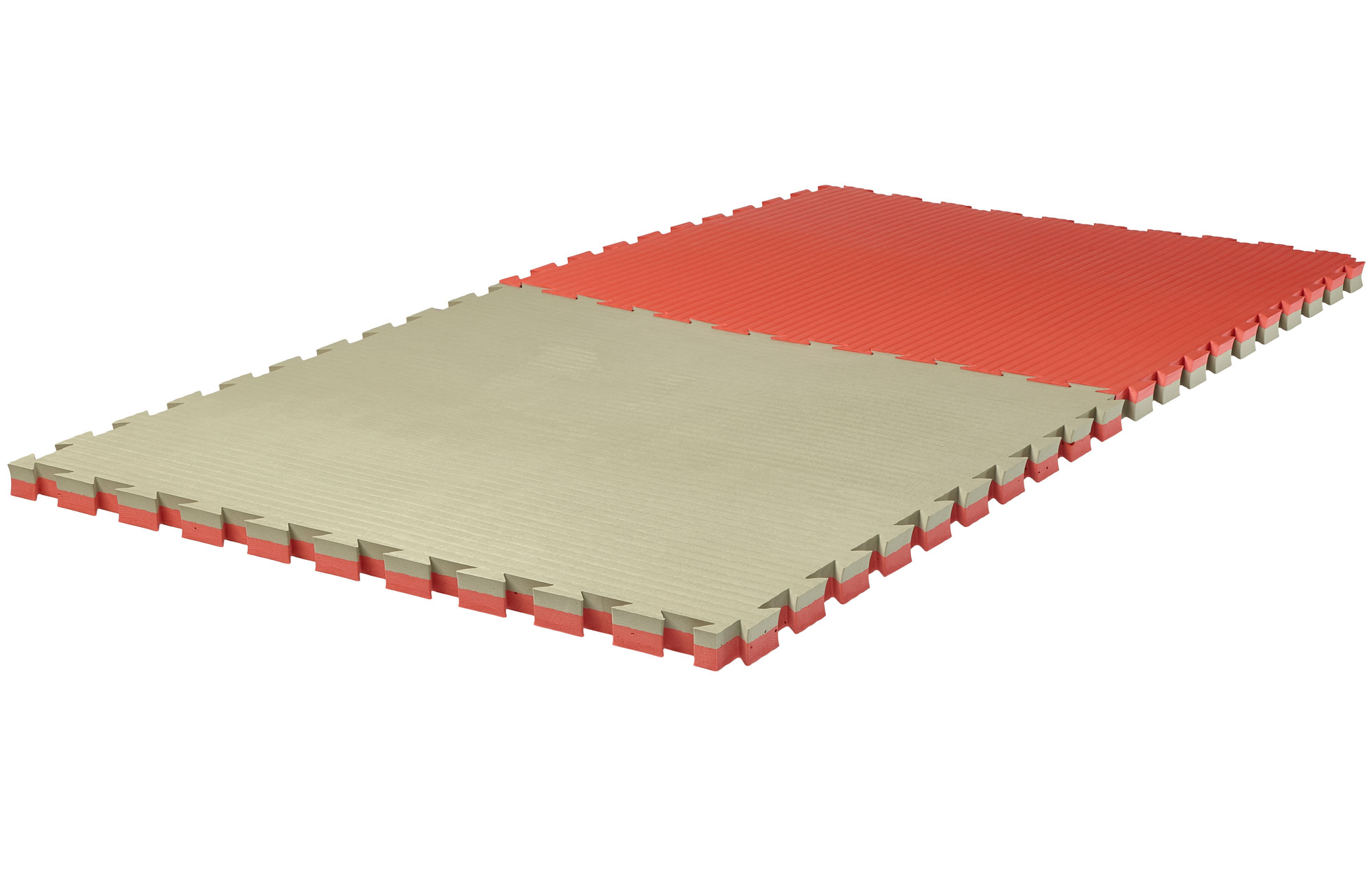 Puzzlematte Pro Tatami 4 cm rot/klassisch grün Wendematte