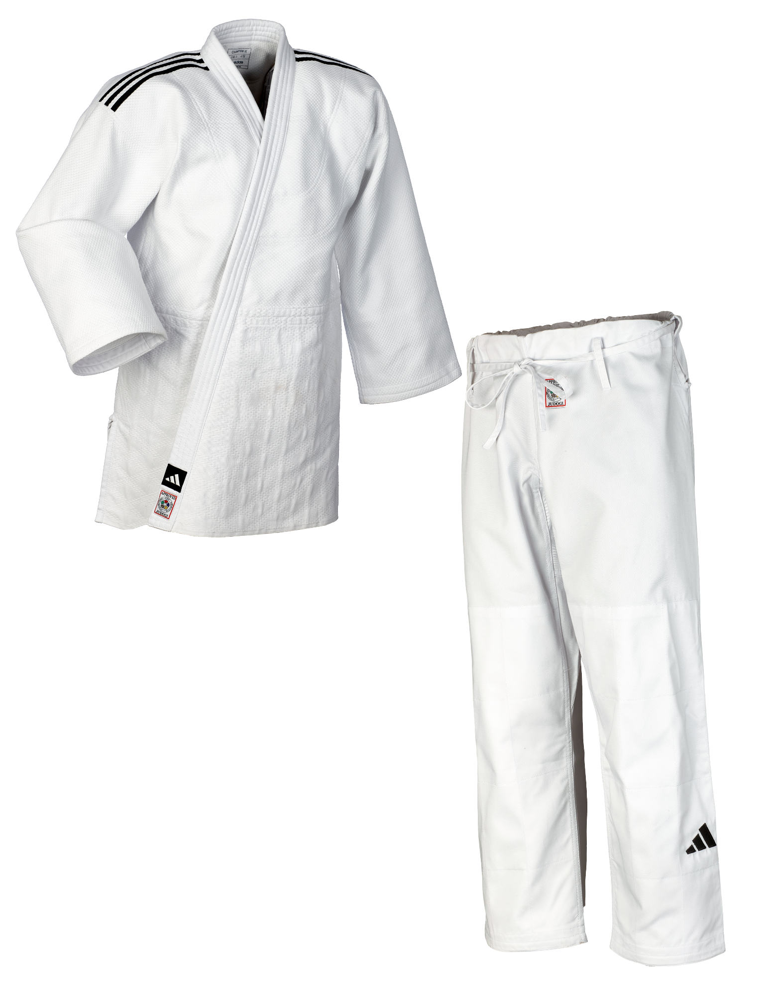 adidas Judoanzug CHAMPION III IJF - Model 1 weiß/schwarze Streifen JIJFS