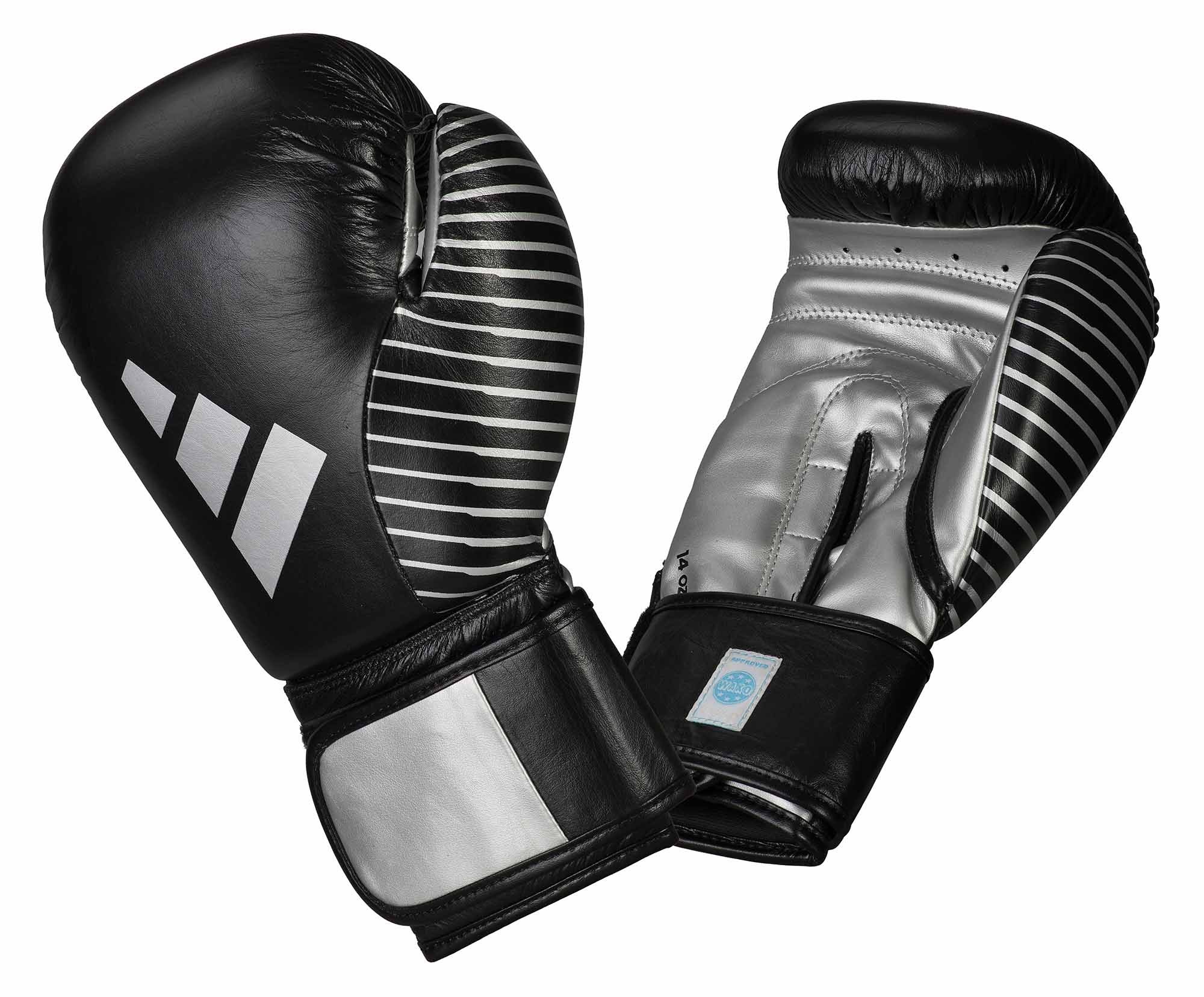 Boxhandschuhe, Lederhandschuhe, Schwarze Handschuhe, Gestreiftes Muster, Erwachsenengröße