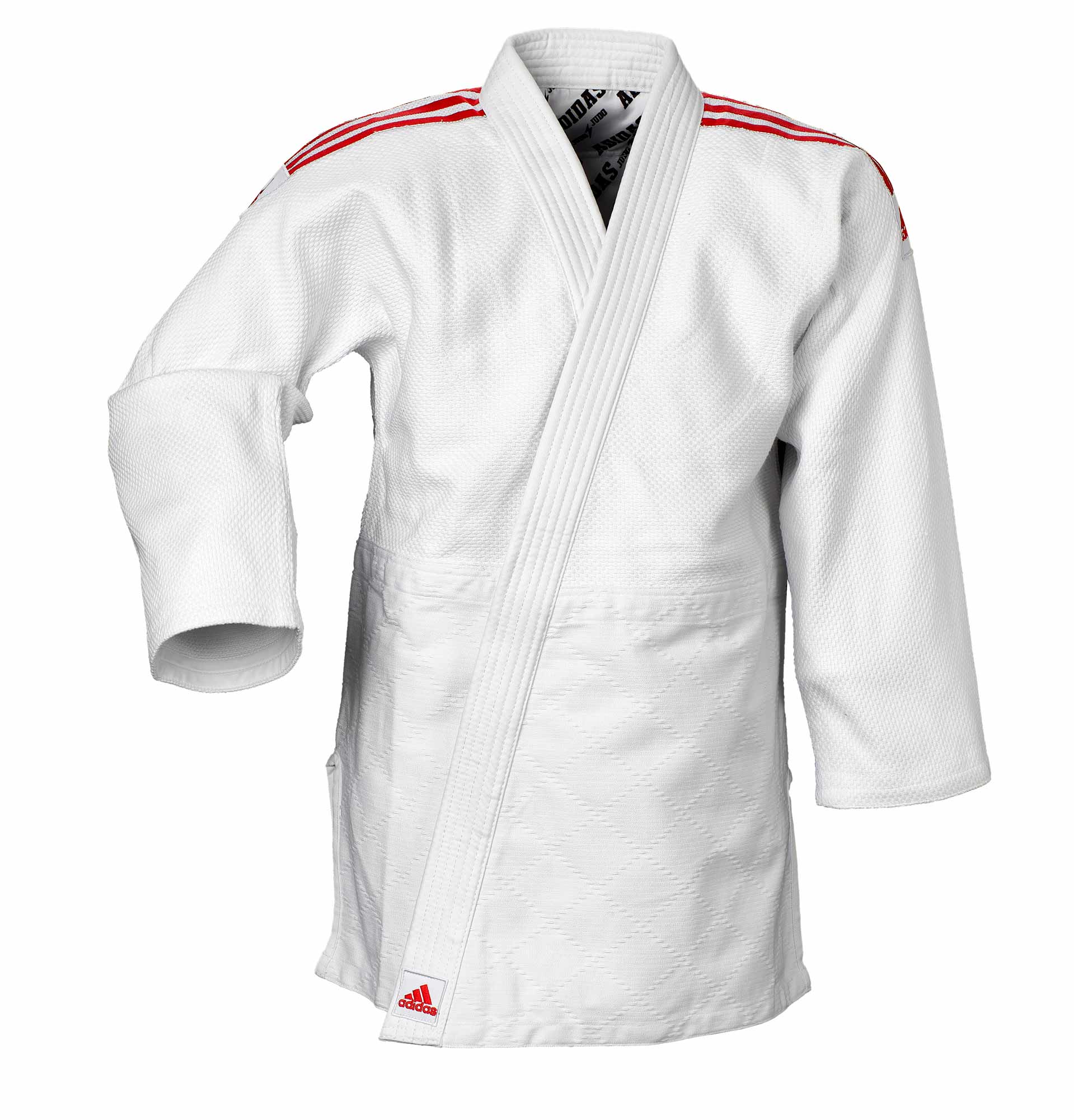 adidas Judo-Anzug Quest weiß/rote Streifen, J690