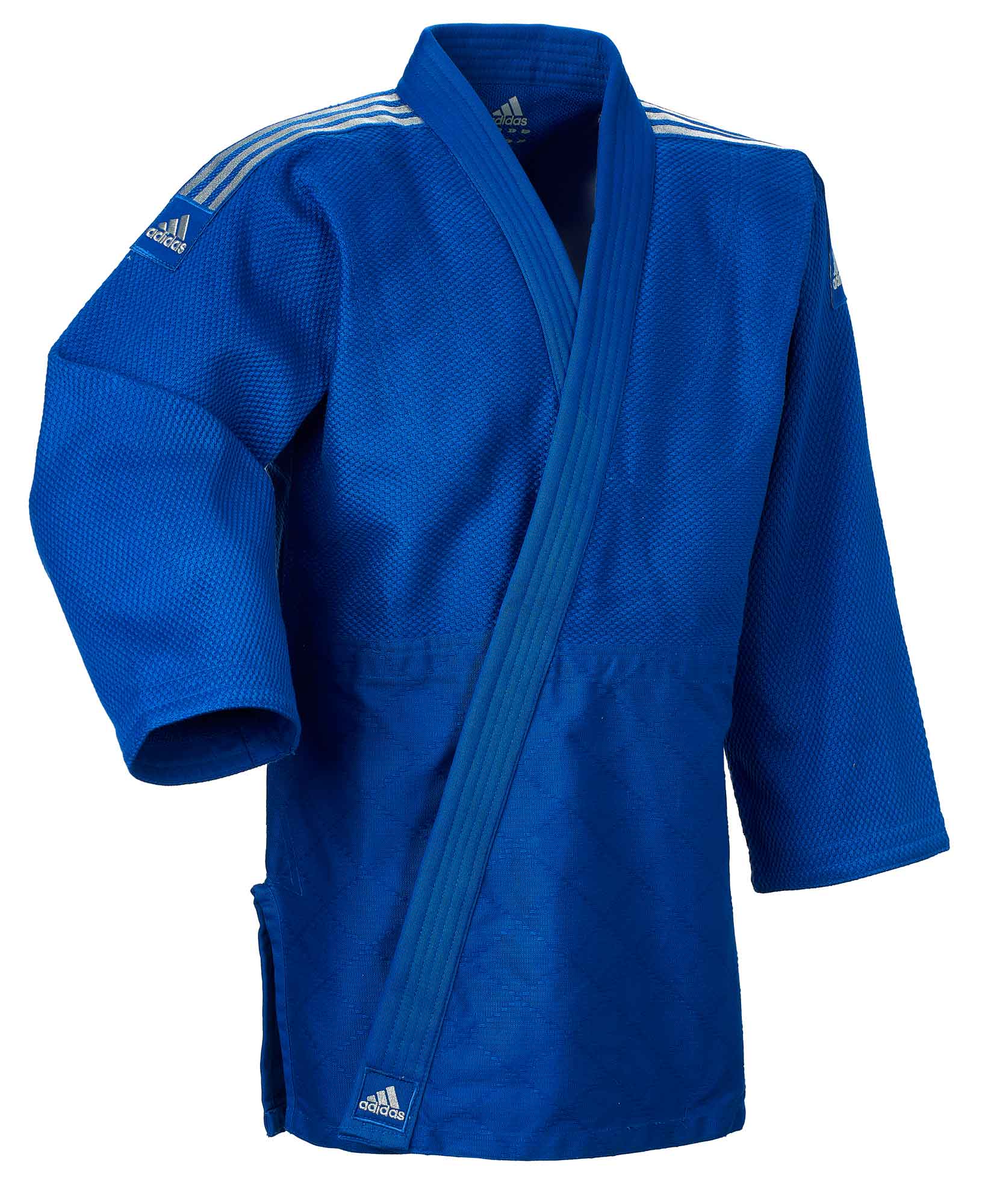 adidas Judo-Anzug Contest blau/silberne Streifen, J650B