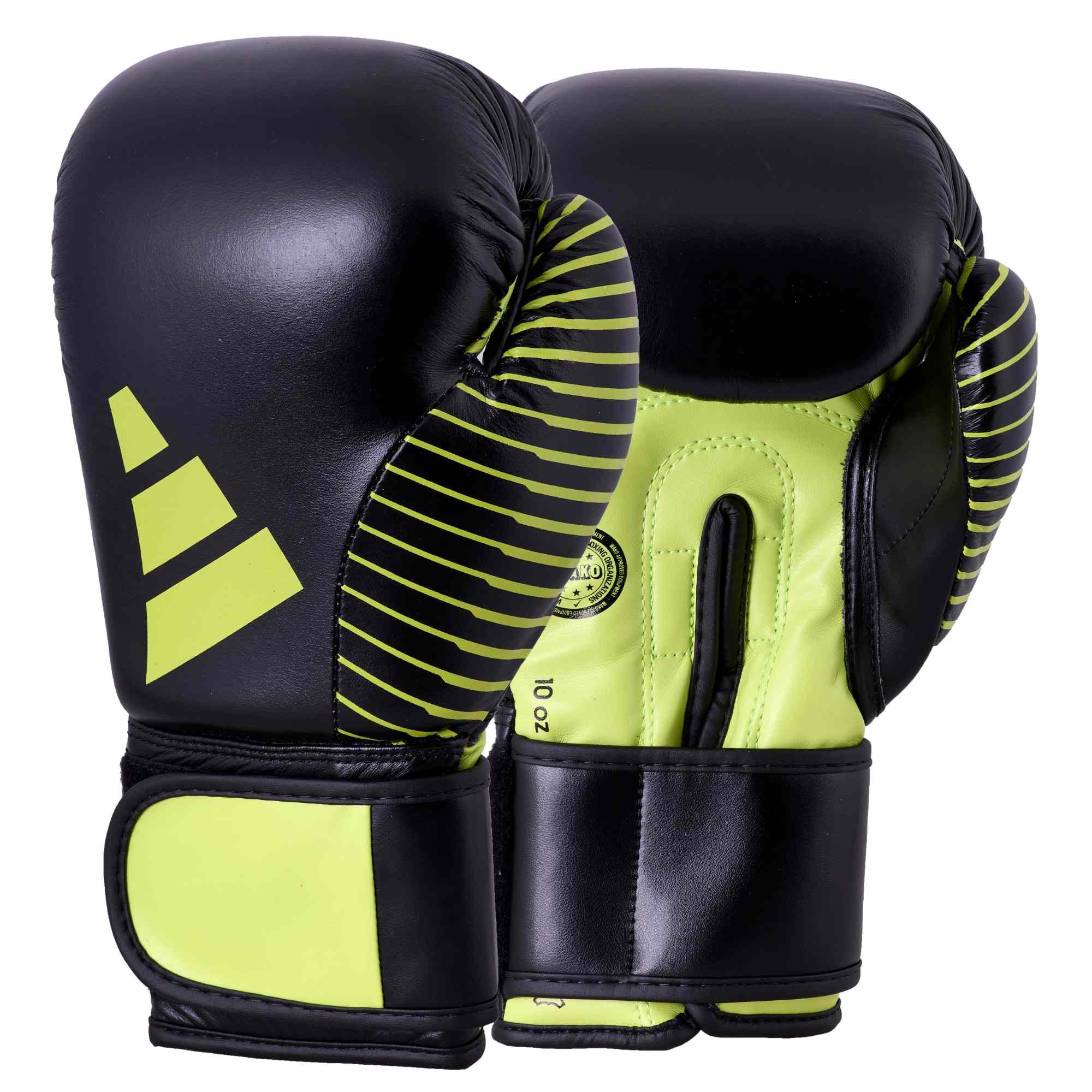 adidas Kickboxing Wettkampfhandschuh black/neon green, adiKBWKF200