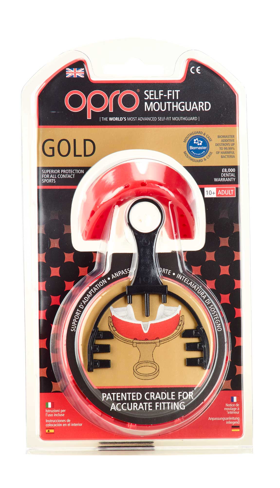 SALE OPRO Zahnschutz Gold Senior red/pearl