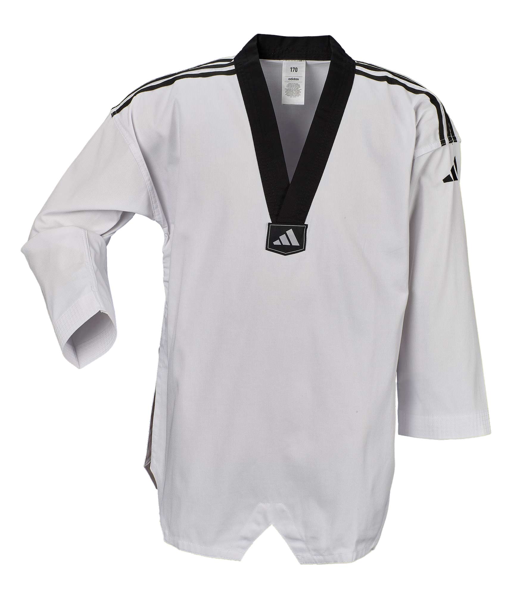 adidas Taekwondoanzug, Adi Club 3 stripes, schwarzes Revers, ADITCB02 adidas Taekwondoanzug, Adi Club 3 stripes, schwarzes Revers, ADITCB02