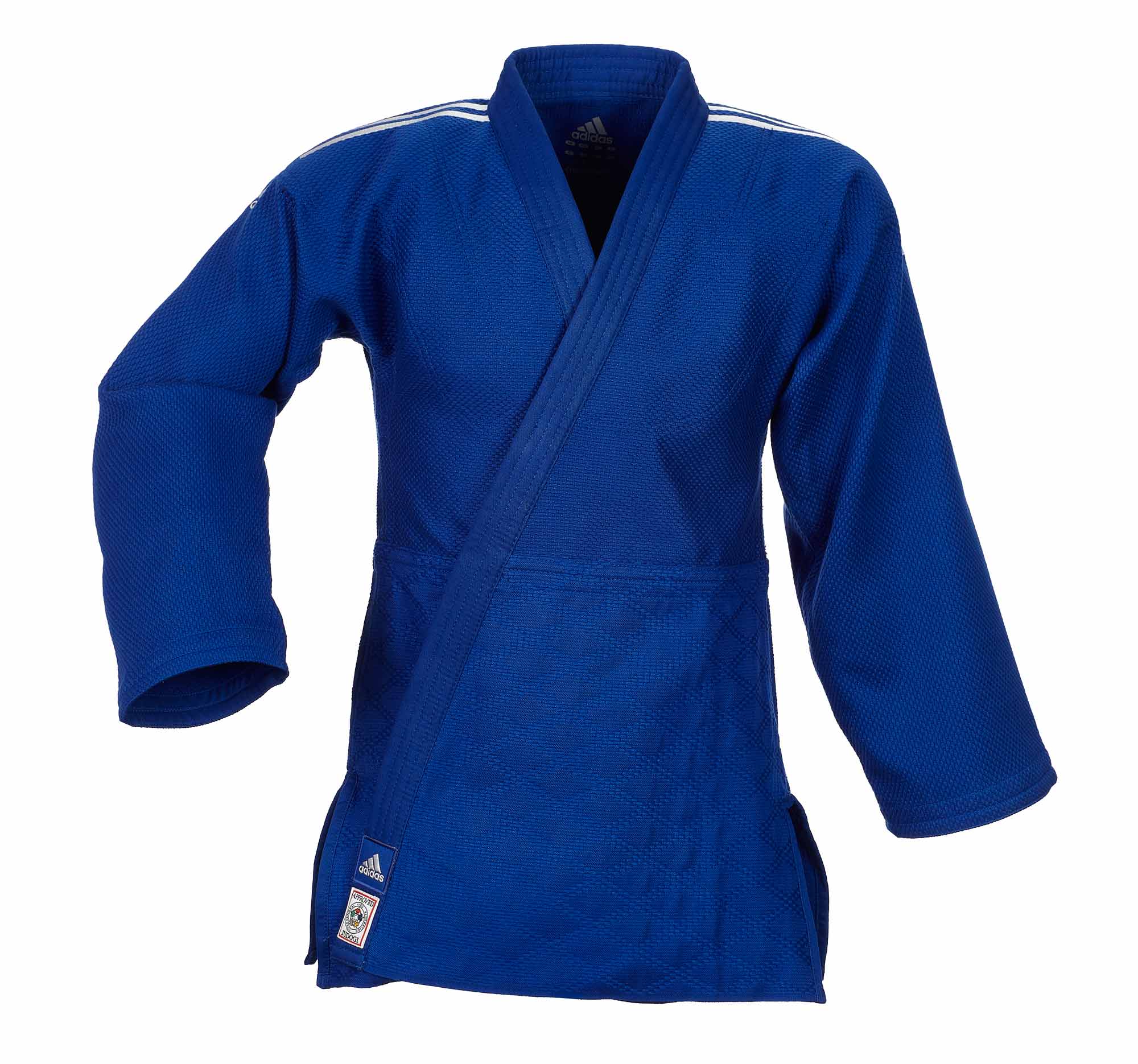 adidas Judoanzug CHAMPION II IJF, blau/weiße Streifen, JIJFB