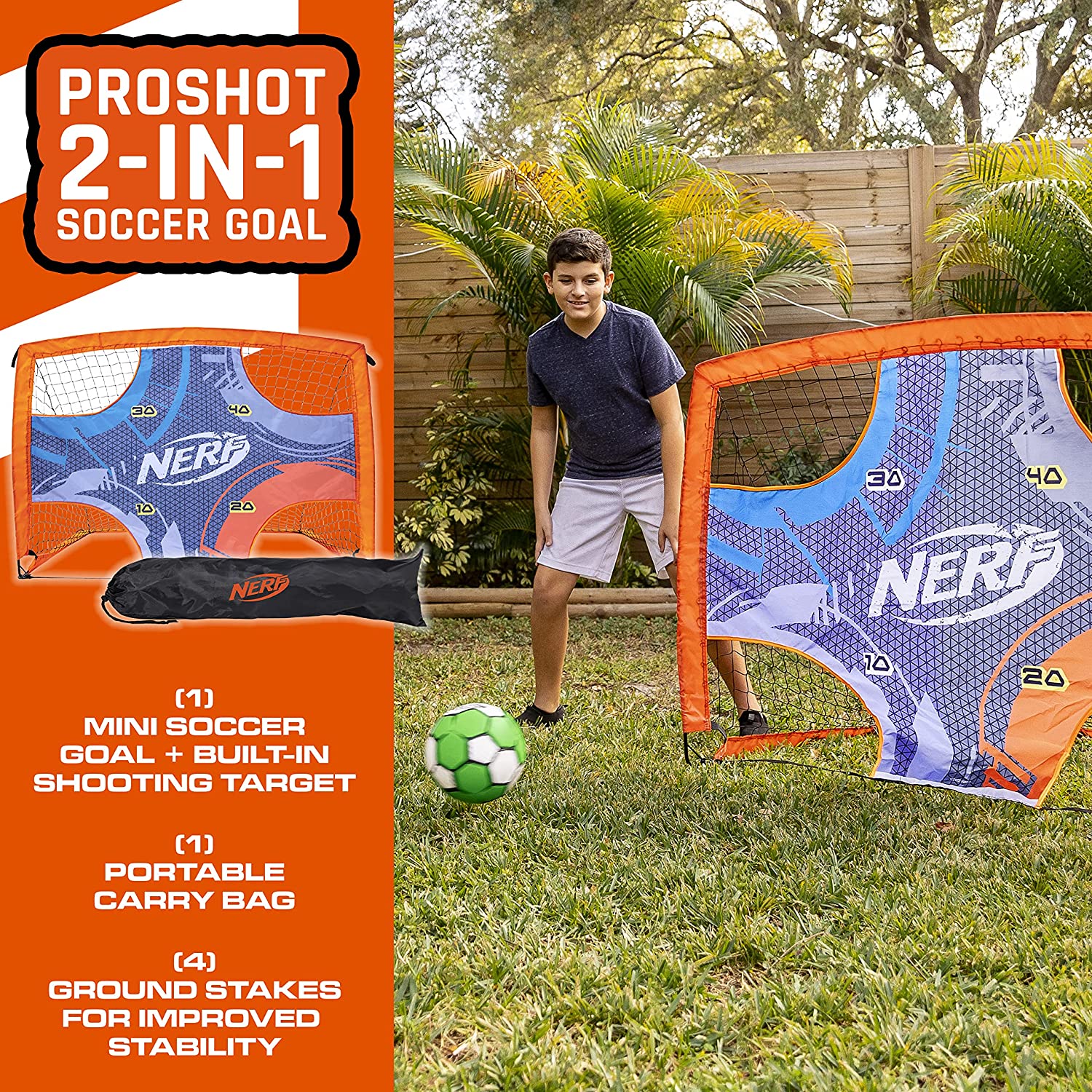 Franklin NERF PROSHOT 2-IN-1 SOCCER GOAL