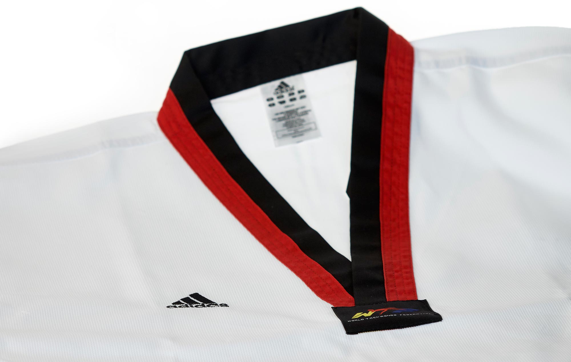 adidas Taekwondoanzug Poom, schwarz/rotes Revers