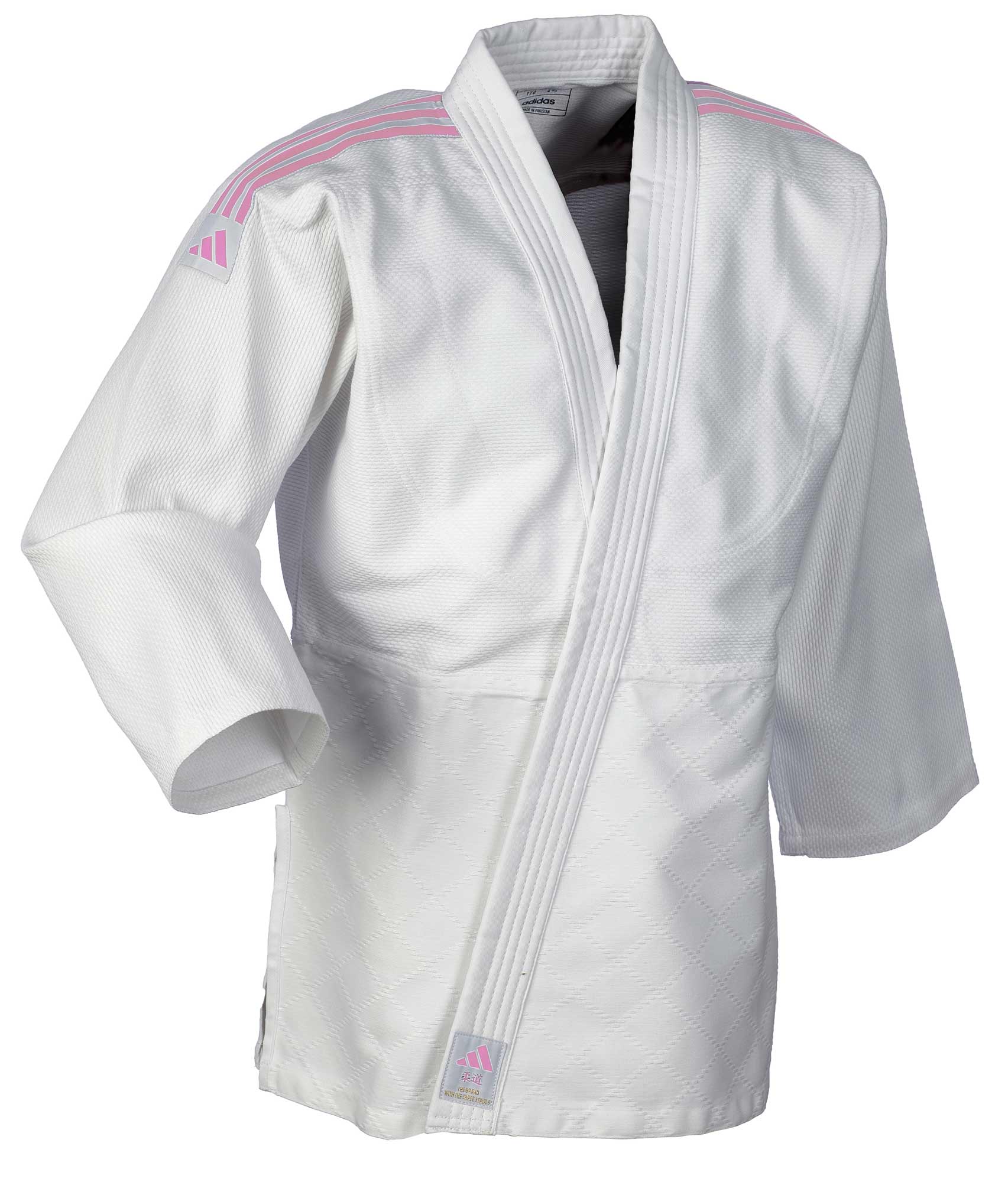 adidas Judo-Anzug Club weiß/pinke Streifen, J350